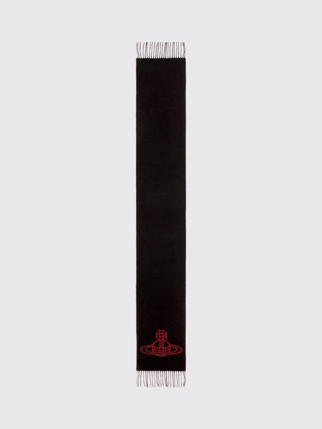 Vivienne Westwood Orb Logo Pattern Wool Scarf with Fringed Edges · OS