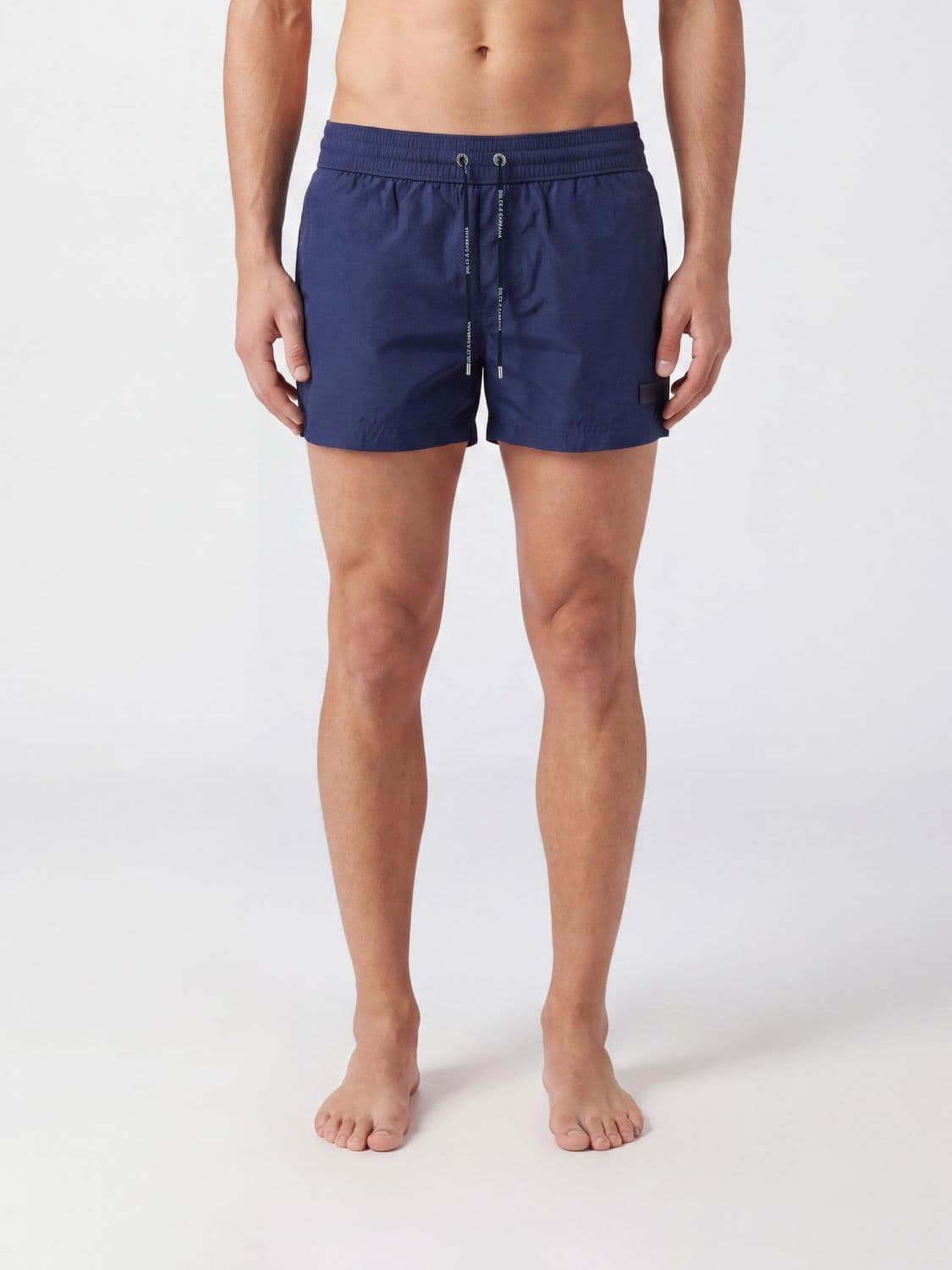 Dolce & Gabbana Short Nylon Boxer Swim Shorts with Elasticated Drawstring Waist