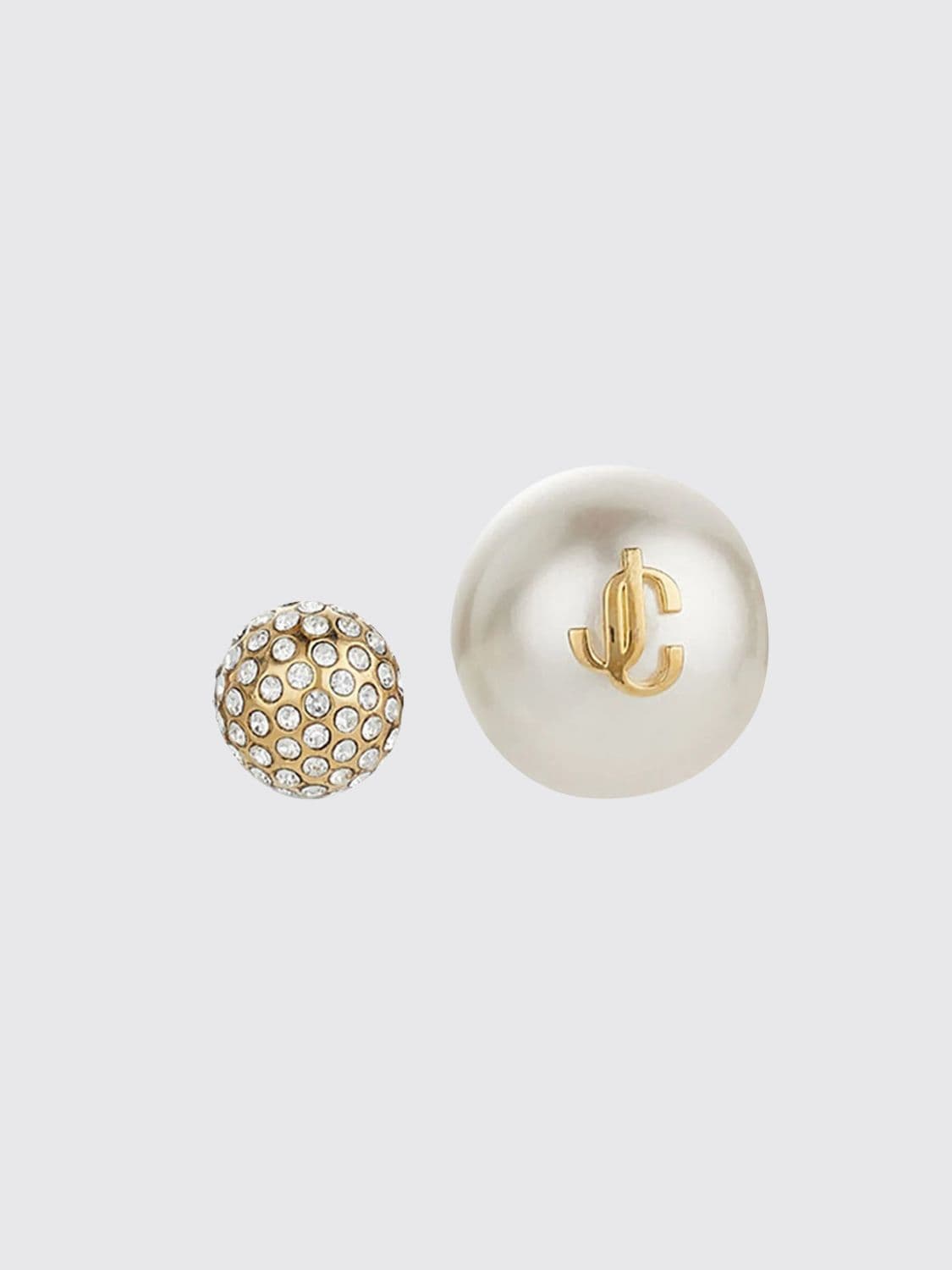 Jimmy Choo Auri Earrings with JC Monogram, Pearls, and Crystals · OS
