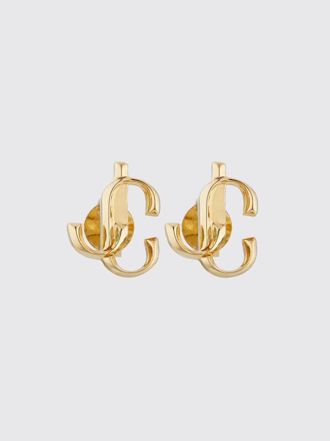 Jimmy Choo JC Monogram Stud Earrings in Gold-Tone Metal · OS