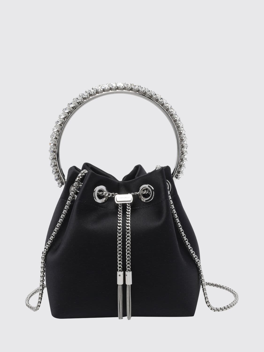 Jimmy Choo Bon Bon Satin Mini Bag with Crystals and Jewel Handle · OS