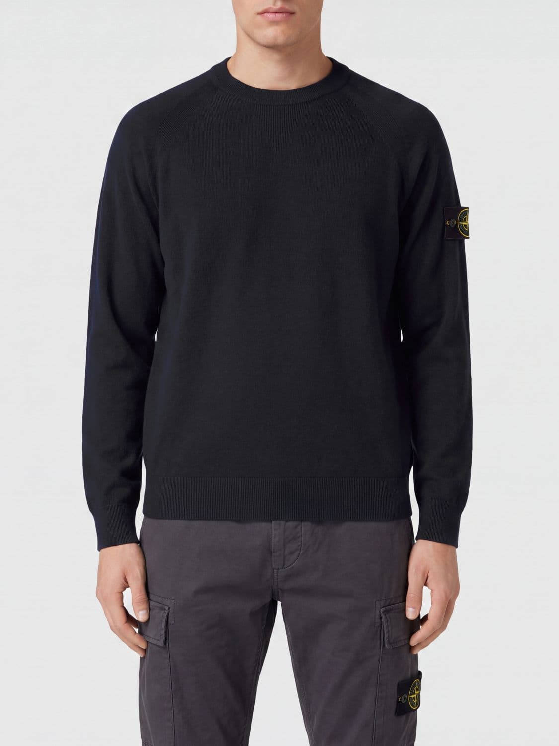 Stone Island Virgin Wool Blend Crew-Neck Jumper with Compass Logo