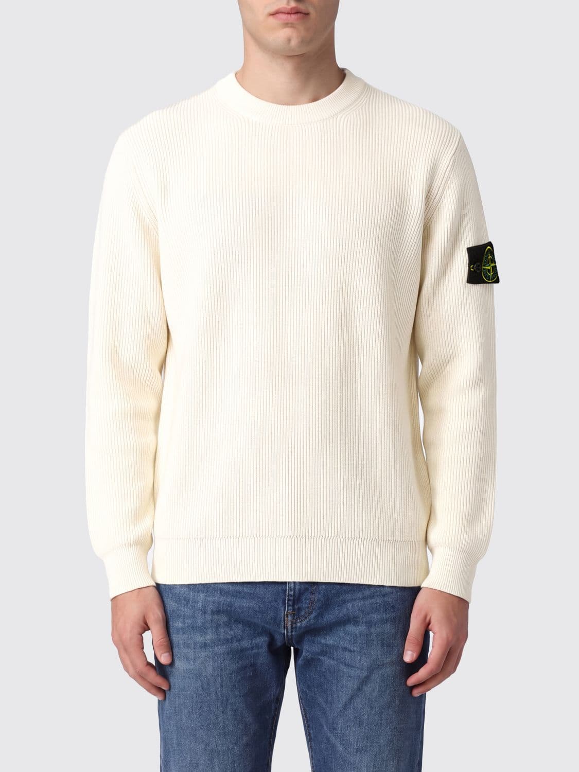 Stone Island Slim Fit Cotton Crew-Neck Jumper with Compass Logo