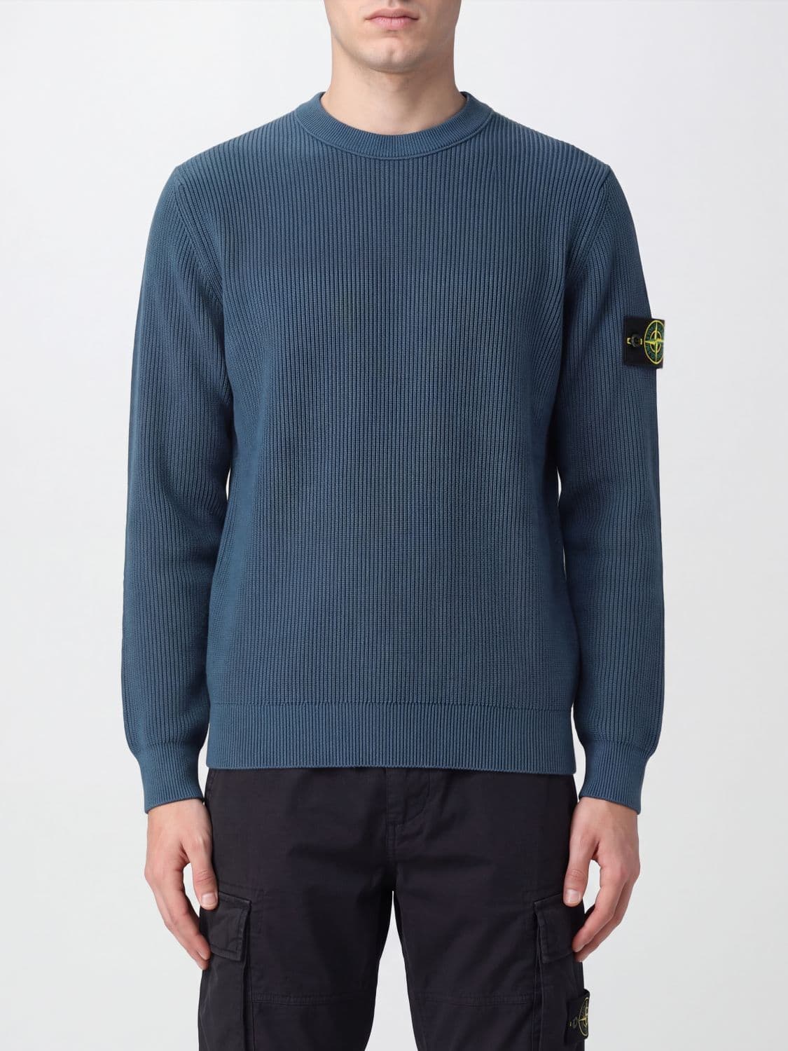 Stone Island Slim Fit Cotton Crew-Neck Jumper with Compass Logo