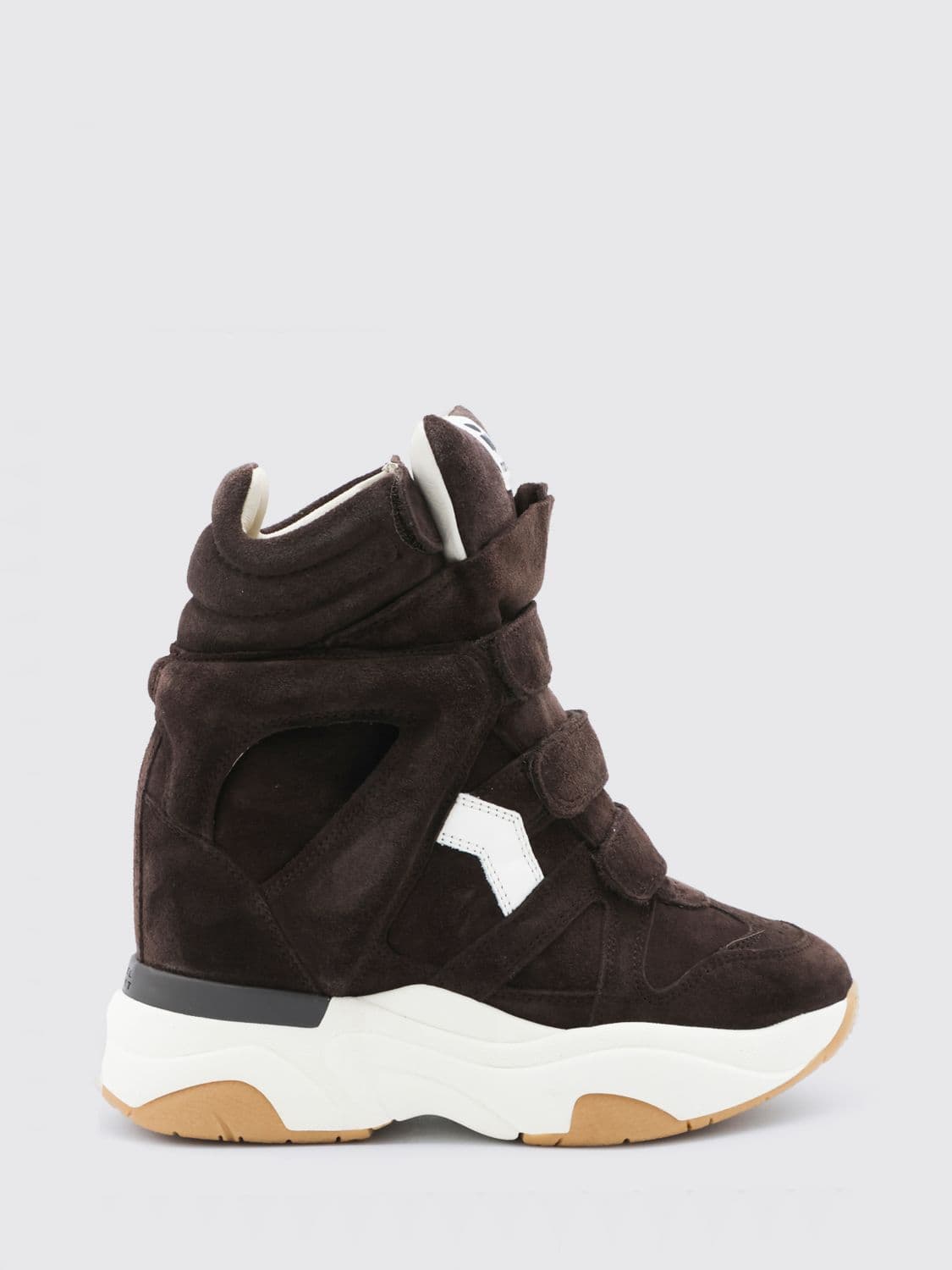 Isabel Marant Balskee High-Top Wedge Sneakers in Suede with Velcro Closure