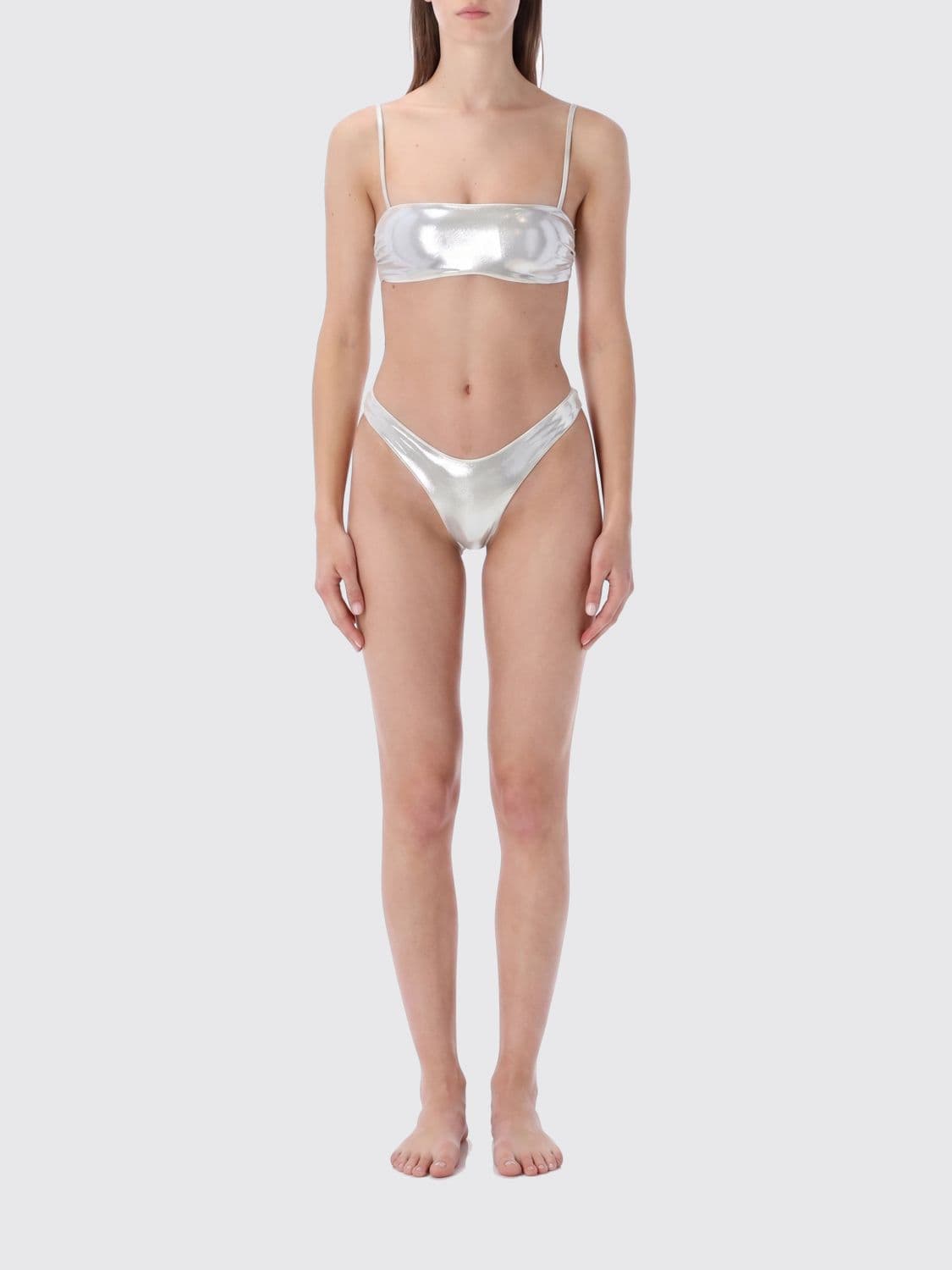 Matinee Bandeau Bikini with Square Neckline and Brazilian Briefs · L