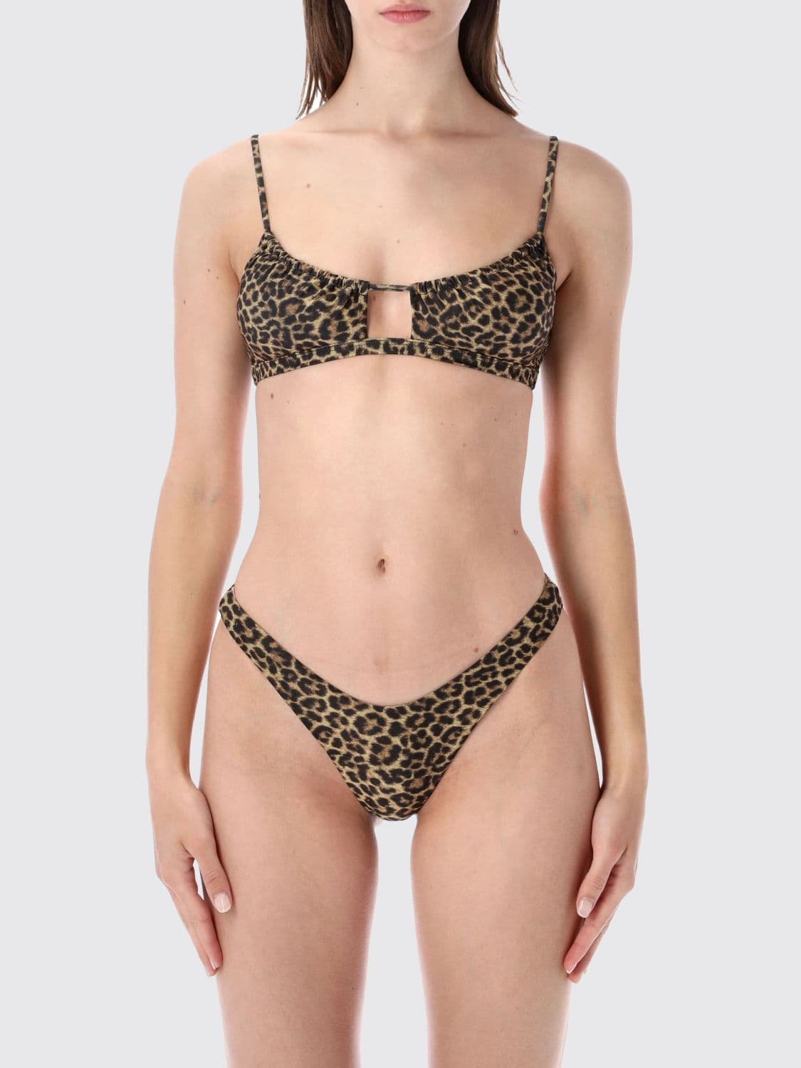 Matinee Animal Print Bikini Top with U-Neckline