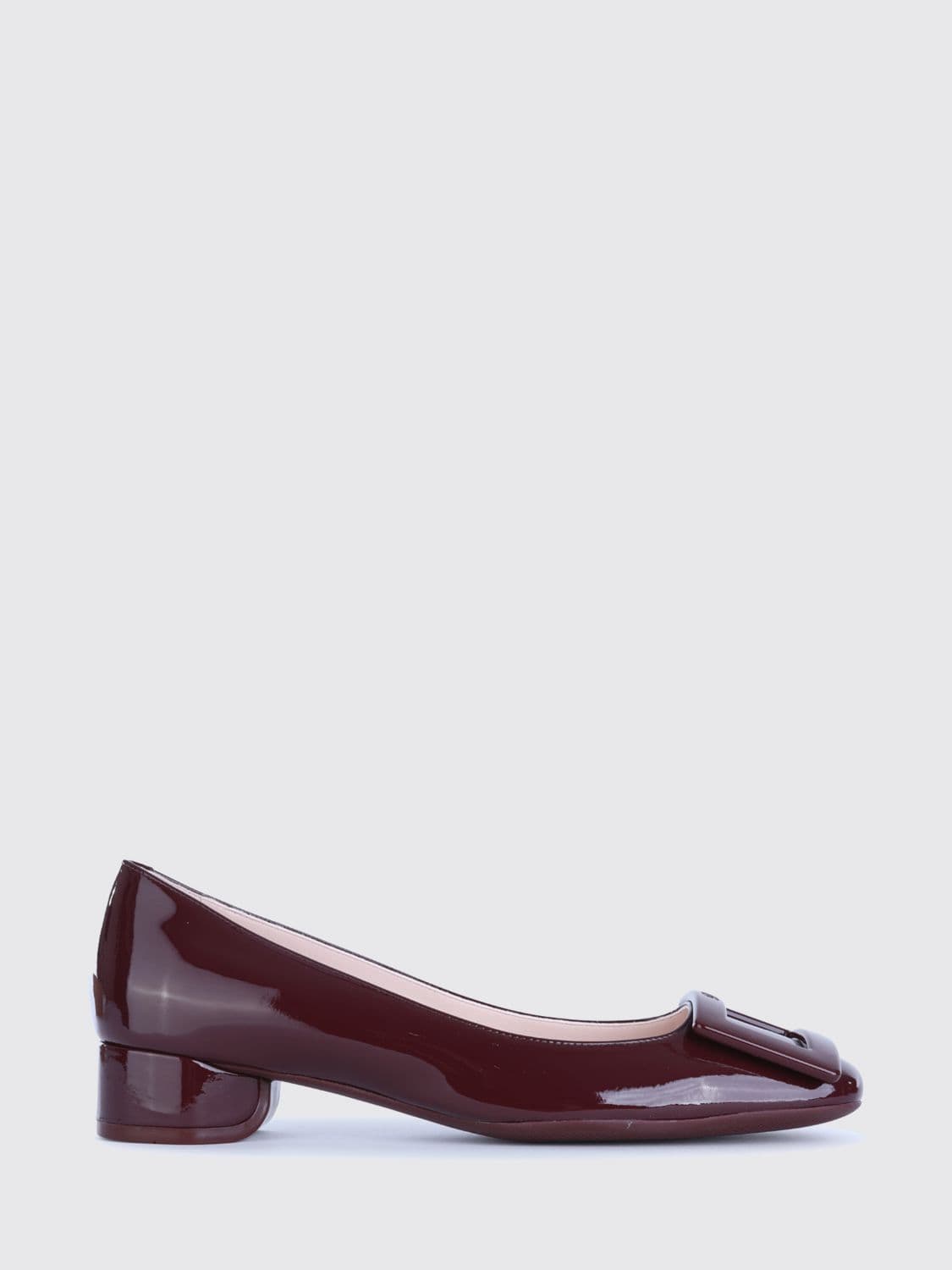 Roger Vivier Patent Leather Ballet Flats with Round Toe and Logo Plaque