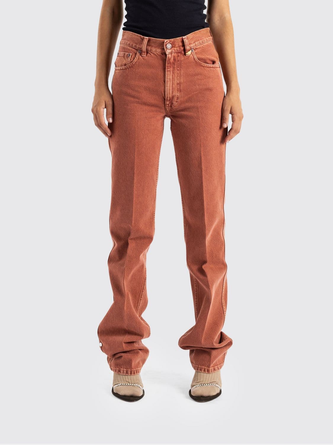 Chloé High-Waisted Straight Leg Jeans in Organic Cotton Denim