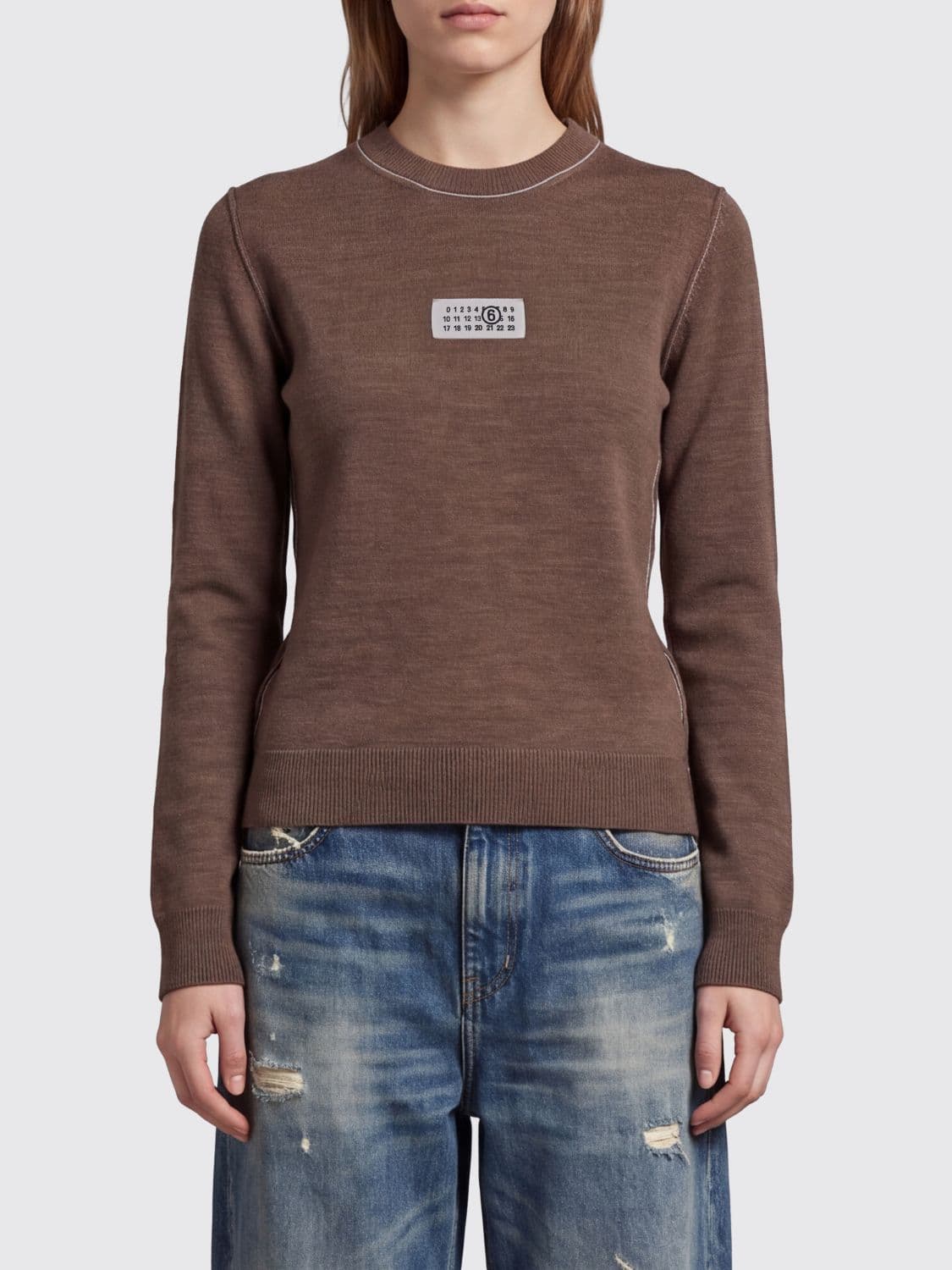 Mm6 Maison Margiela Sweater Woman color Brown