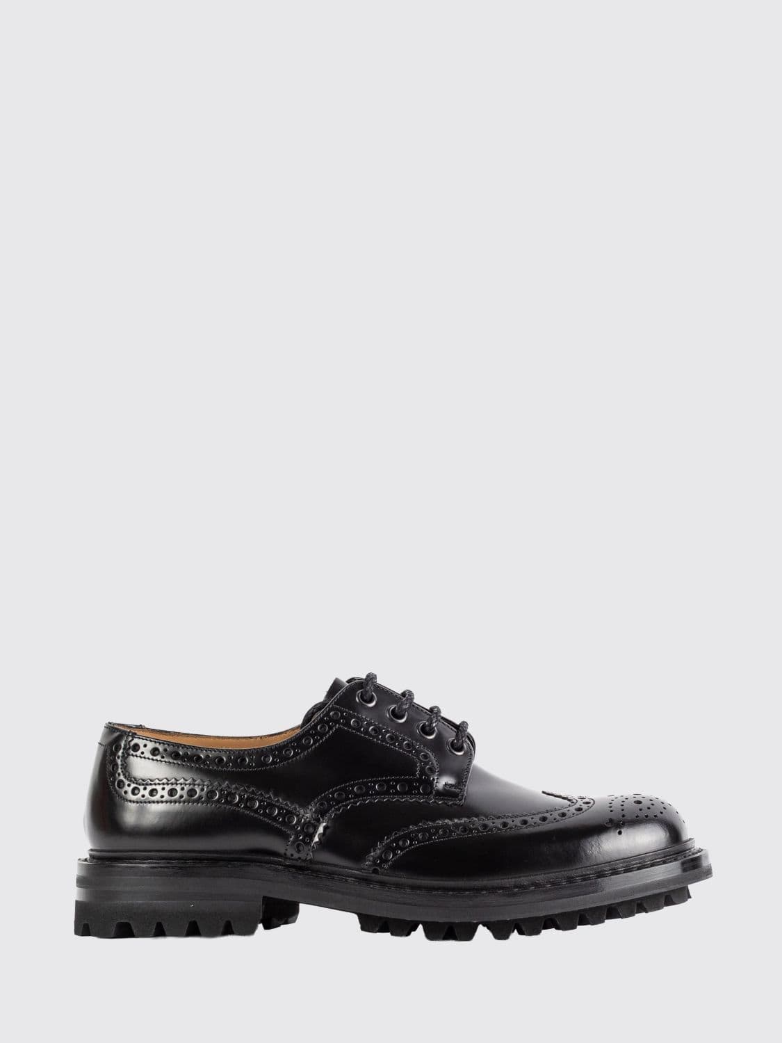 Church's Brushed Calfskin Leather Brogue Derby Shoes with Notched Sole