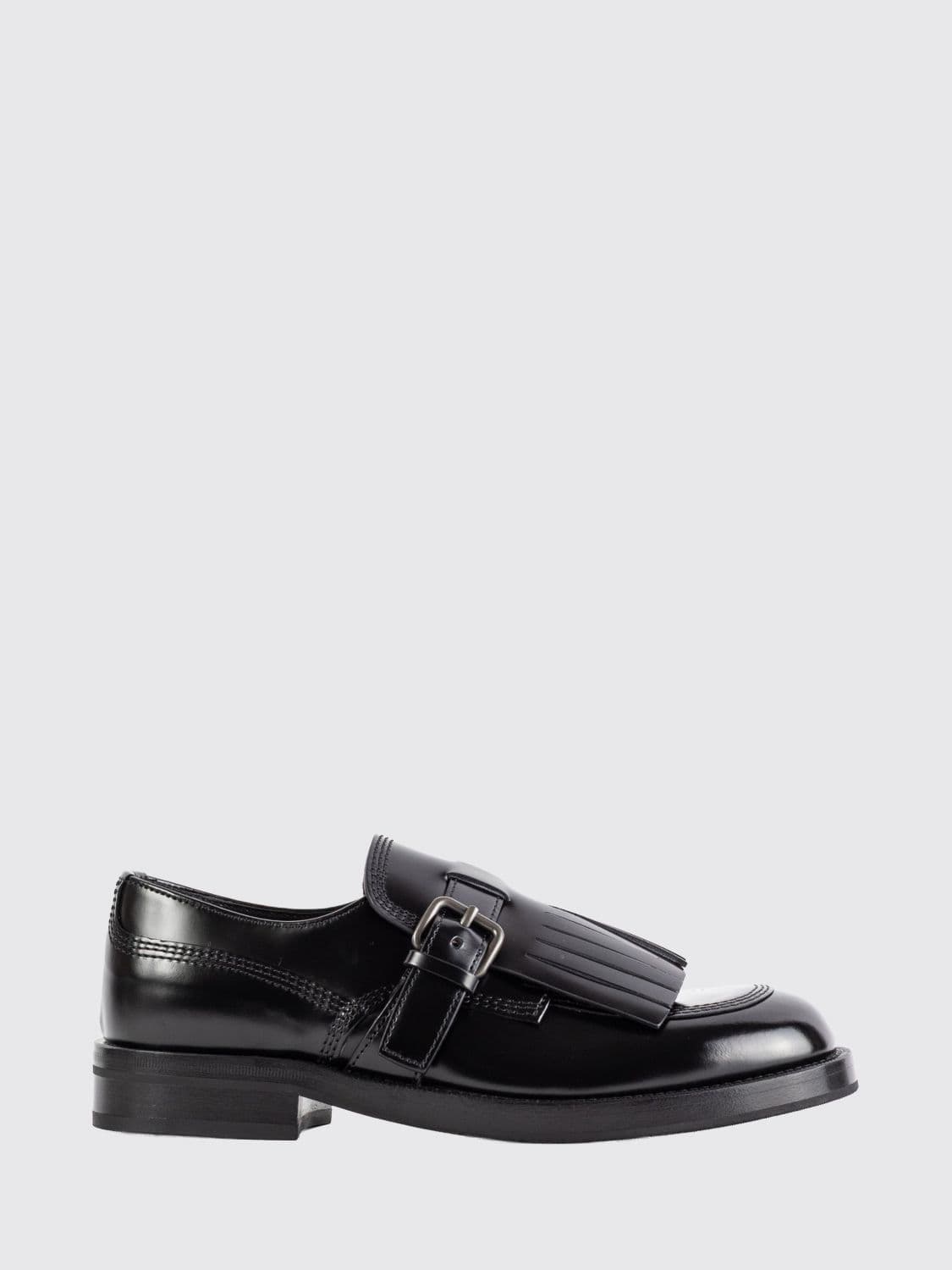 Church's Brushed Calfskin Monk Strap Shoes with Fringes and Round Toe