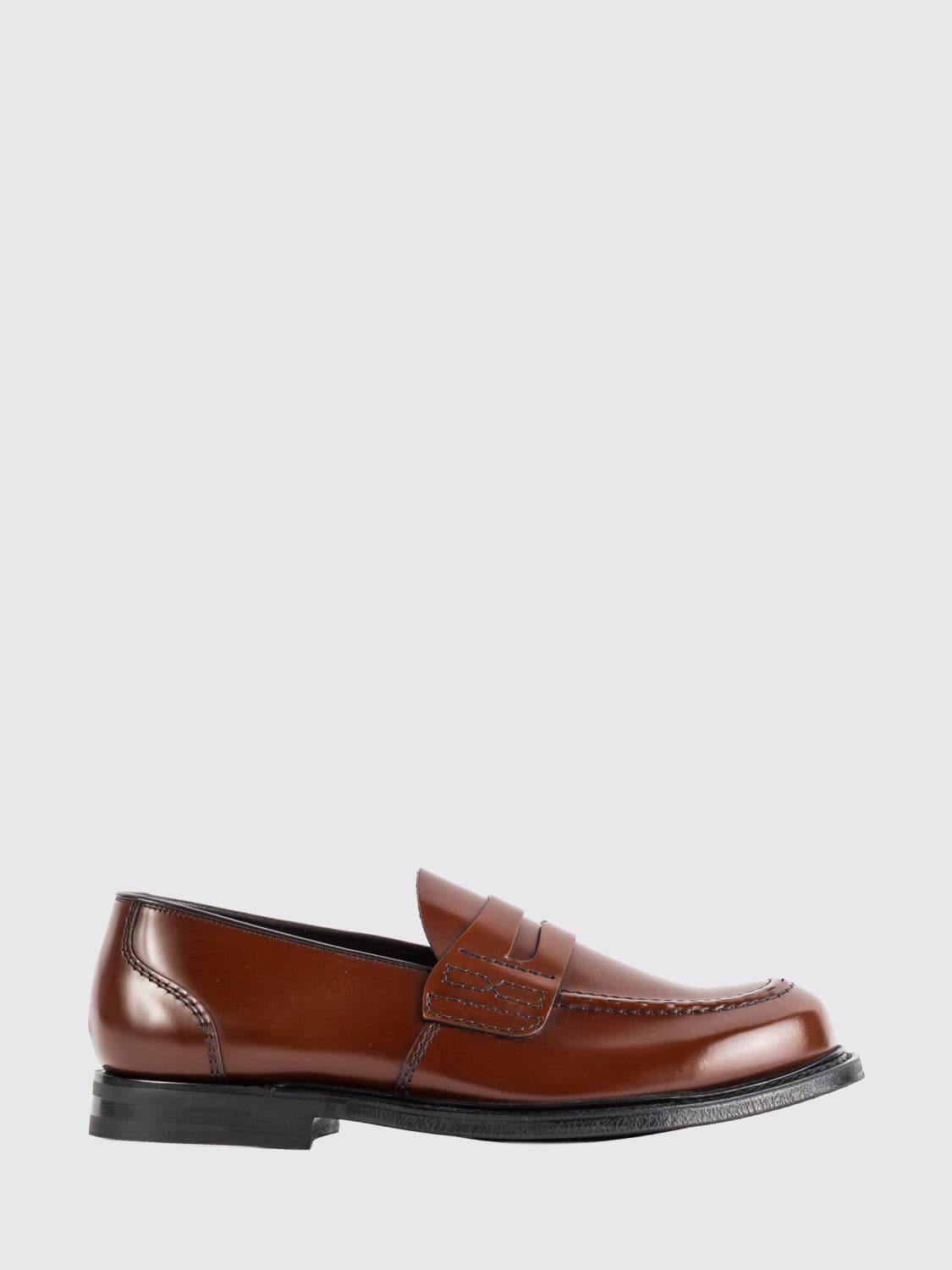 Church's Penny Loafers in Brushed Leather with Leather and Rubber Sole