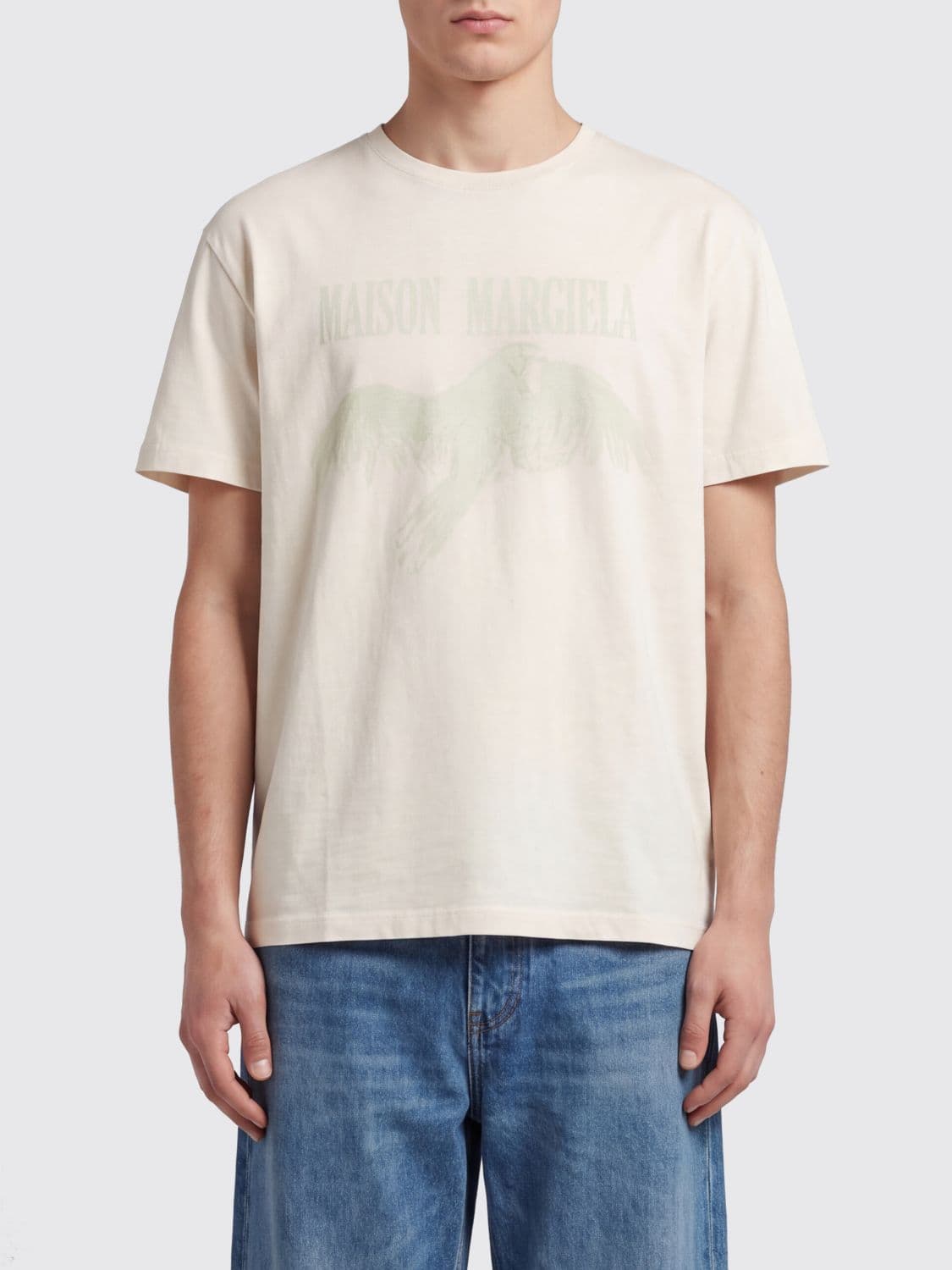 Maison Margiela Graphic Logo Print Cotton Crewneck T-Shirt