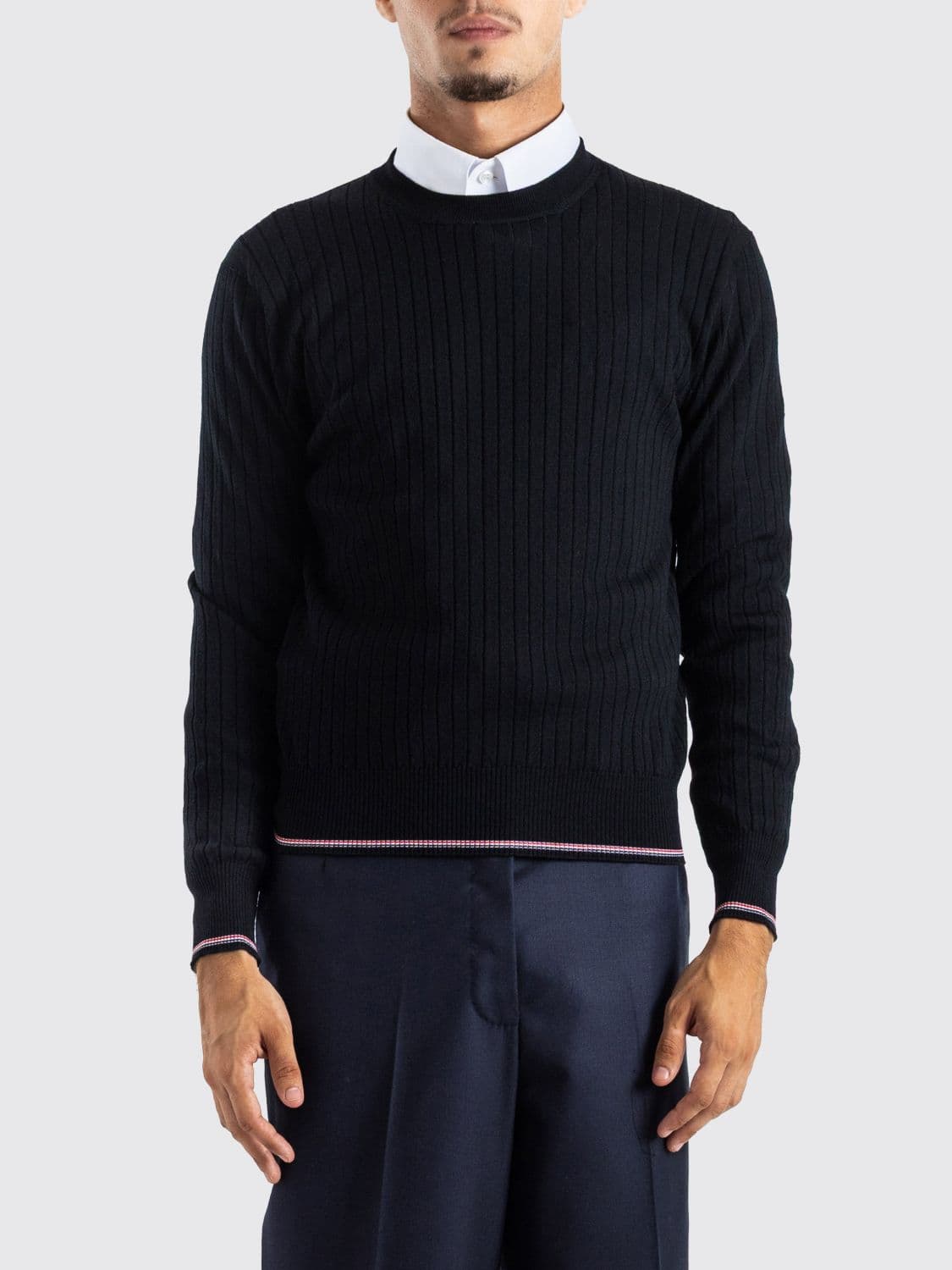 Thom Browne Slim Fit Wool-Blend 4-Bar Crewneck Jumper