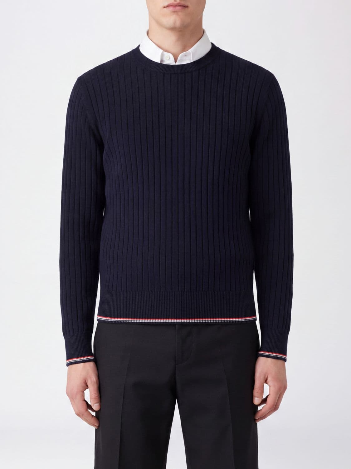 Thom Browne Slim Fit Wool-Blend 4-Bar Crewneck Jumper