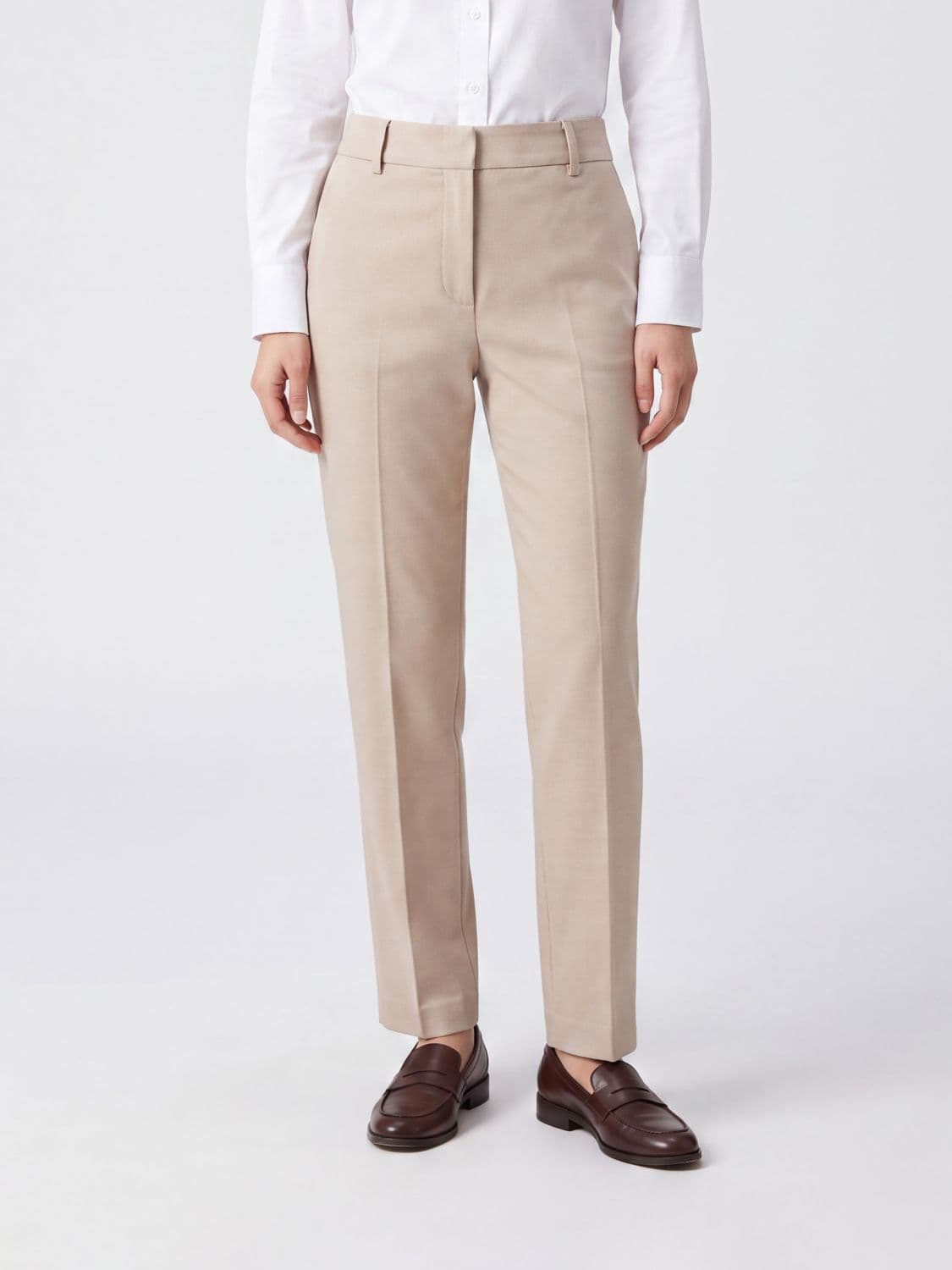 's Max Mara Mid-Rise Slim Fit Wool-Blend Skinny Trousers