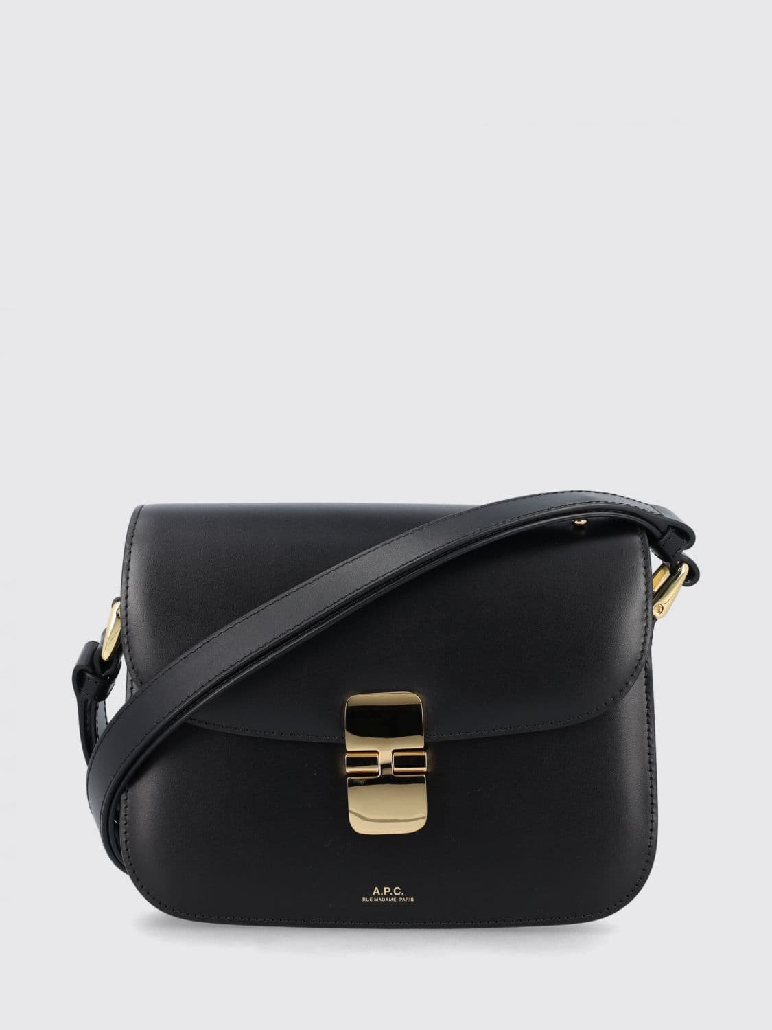 A.p.c. A. P.C. Grace Mini Crossbody Bag in Smooth Cowhide Leather with Flap and Buckle · OS