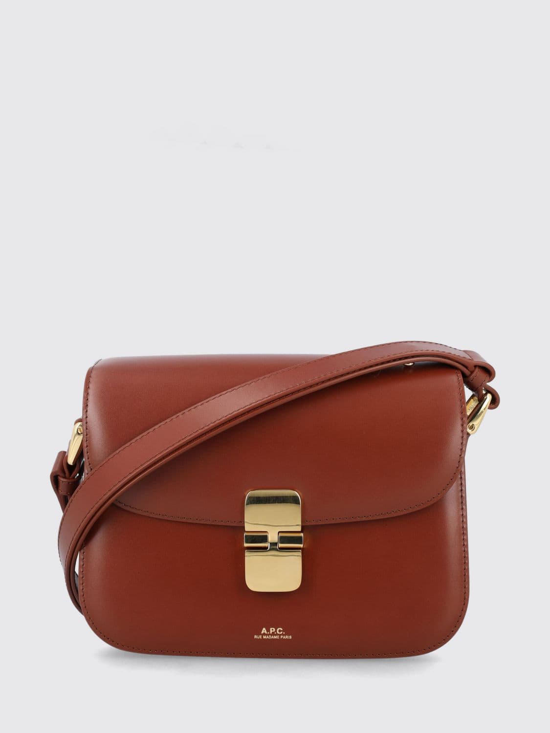 A.p.c. A. P.C. Grace Mini Crossbody Bag in Smooth Cowhide Leather with Flap and Buckle
