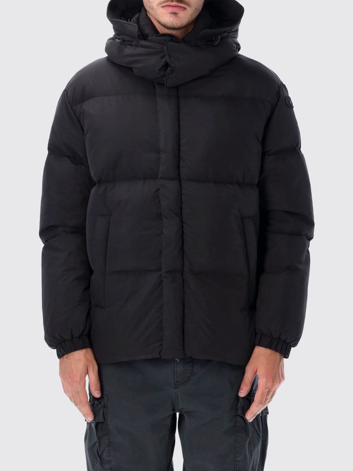Diesel W-Rolfys-WRD Quilted Technical Fabric Hooded Puffer Jacket