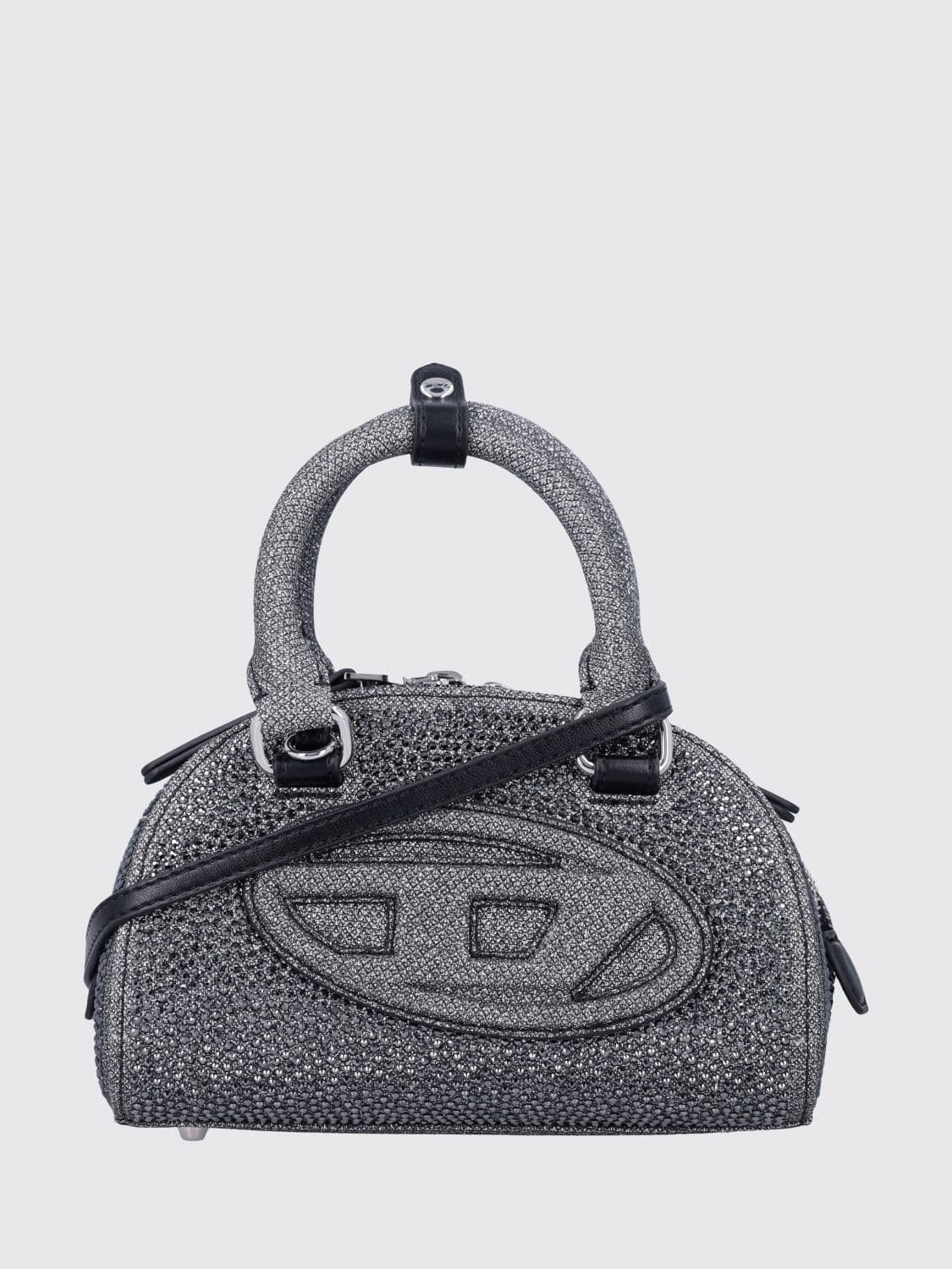 Diesel 1DR Dome Mini Bag in Monogram Lurex with Crystals · OS