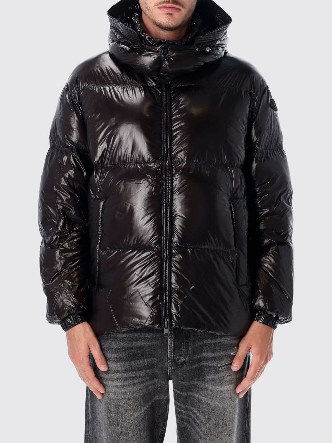 Diesel Padded Quilted Nylon Jacket with Adjustable Hood