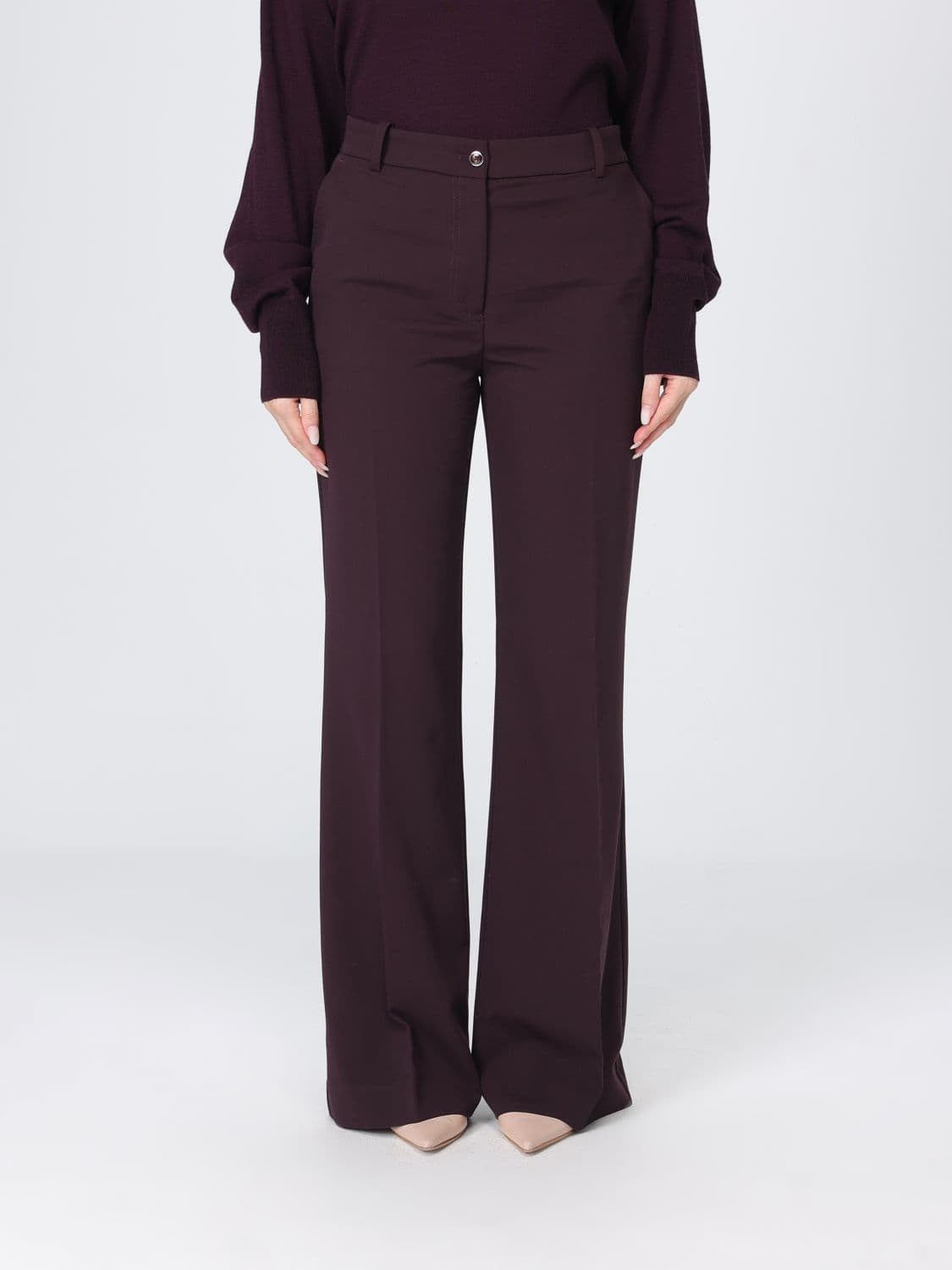 Pinko Petalo Mid-Rise Straight-Leg Crêpe Trousers