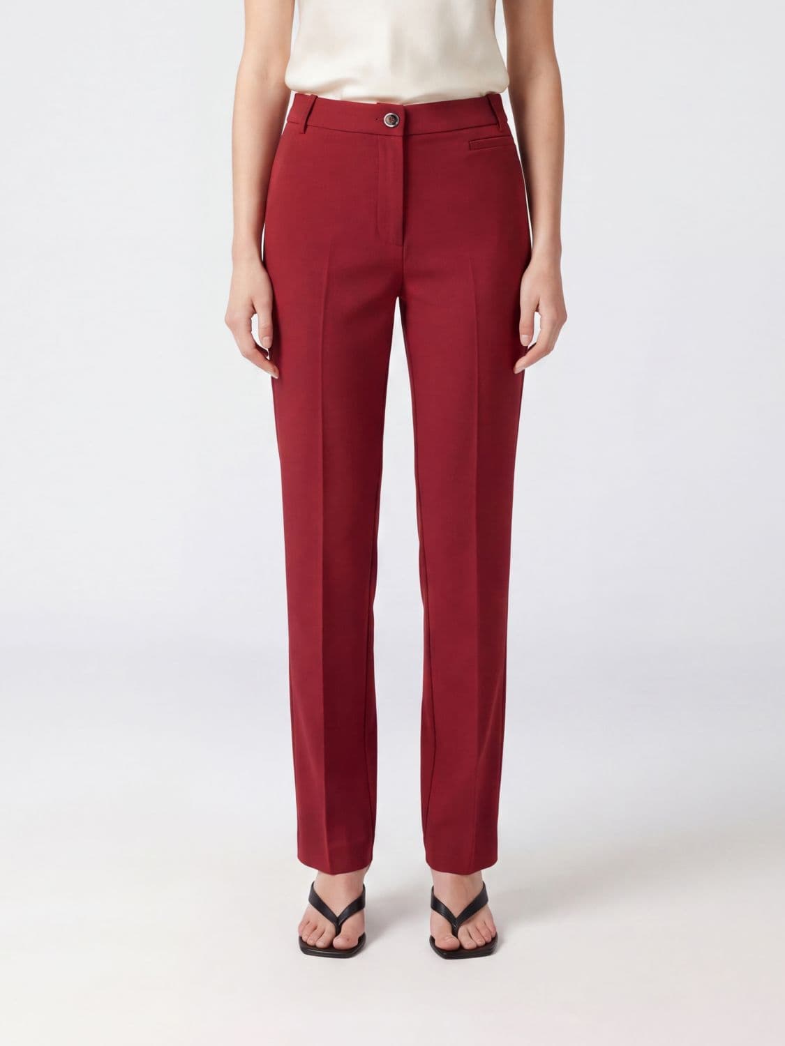 Pinko Protea High-Waisted Tailored Skinny Trousers in Crêpe