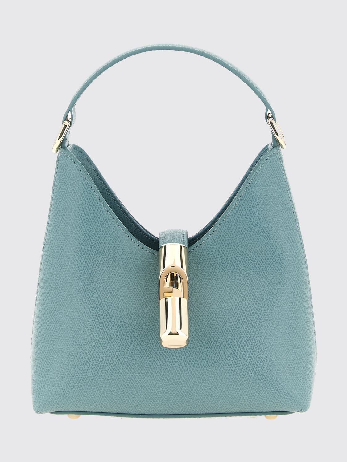 Furla Grained Leather Mini Shoulder Bag with Monogram Logo and Strap · OS