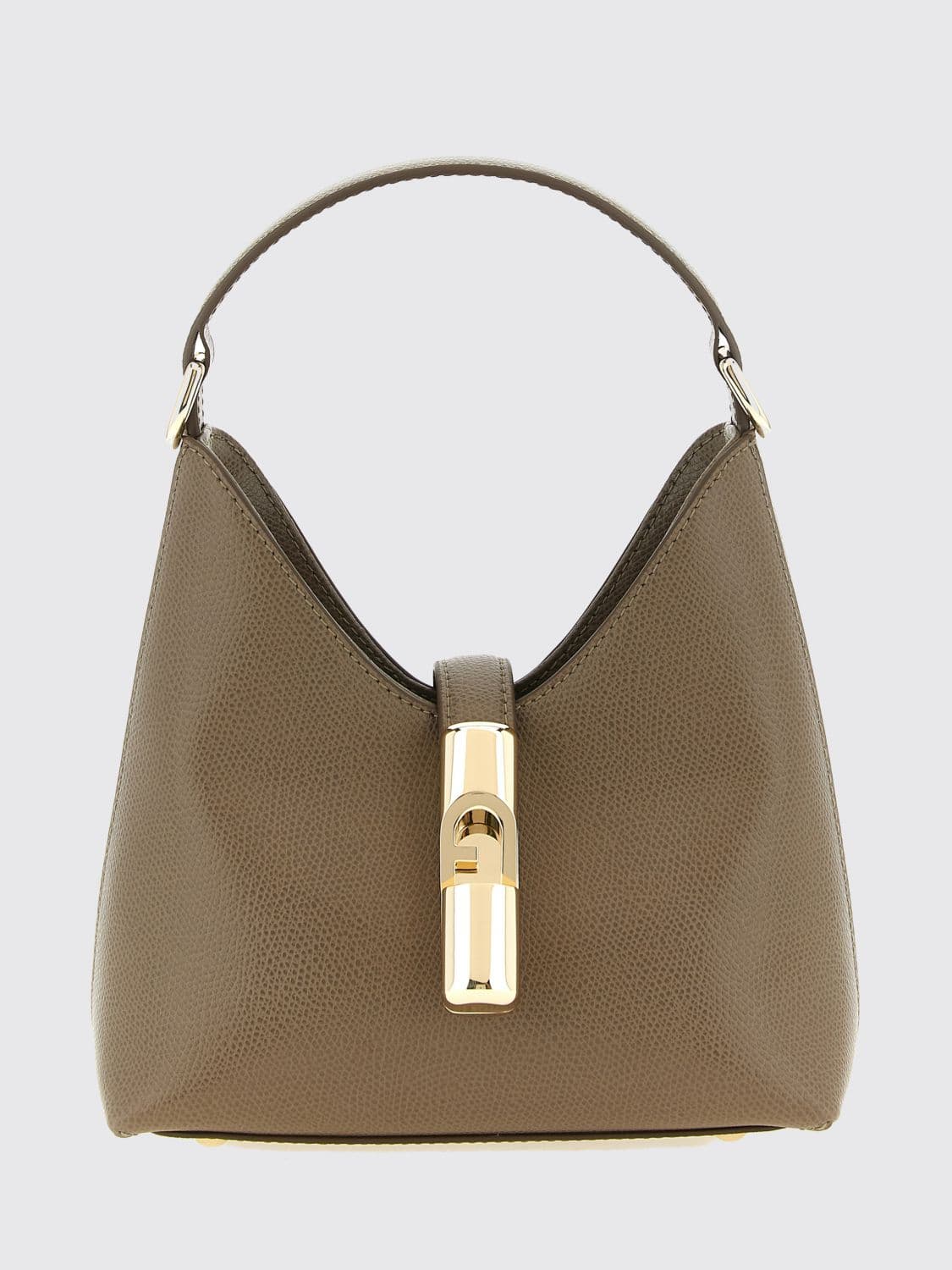 Furla Grained Leather Mini Shoulder Bag with Monogram Logo and Strap · OS