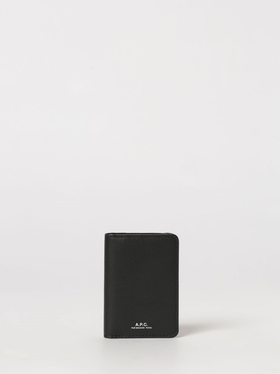 A.p.c. A. P.C. Stefan Bifold Smooth Cowhide Leather Card Holder with Foiled Logo