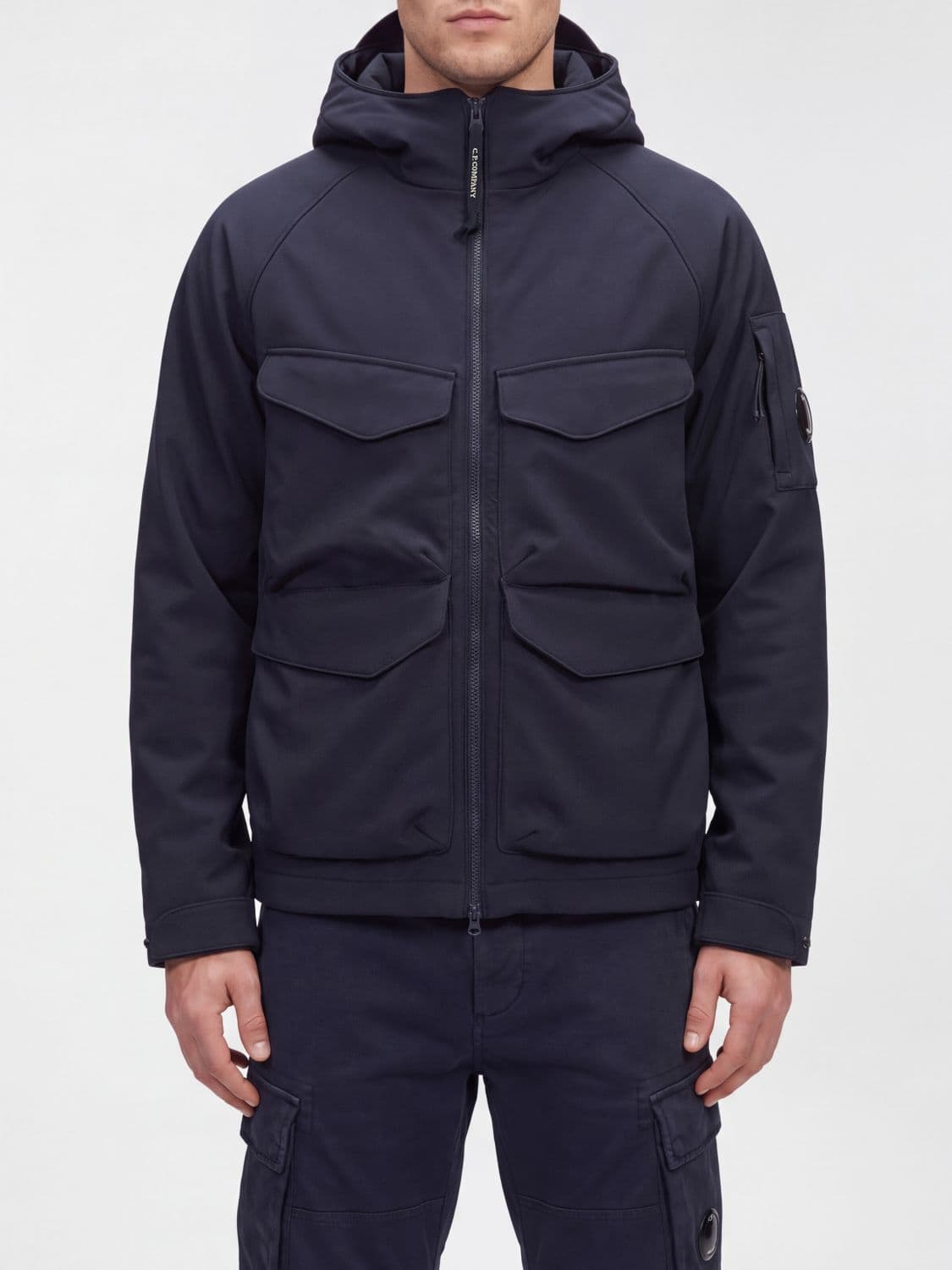 C.p. Company C. P. COMPANY Short Quilted Technical Fabric Parka with Removable Hood