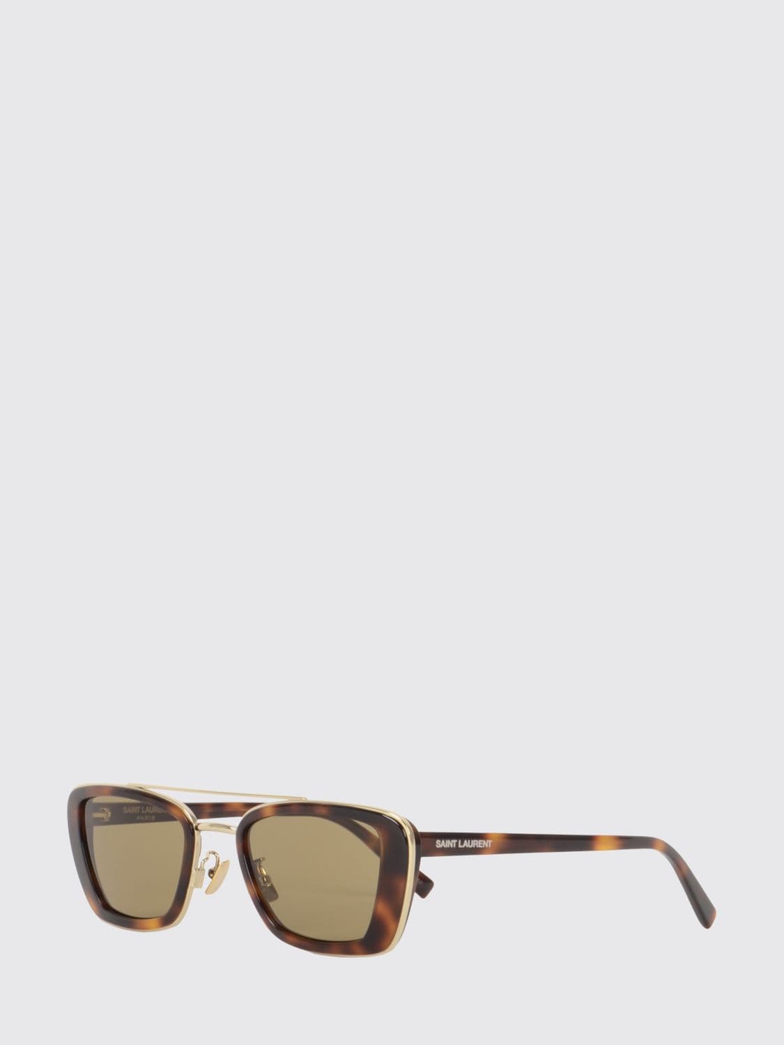 Saint Laurent Tortoiseshell Cat-Eye Sunglasses with Metal Double Bridge · OS
