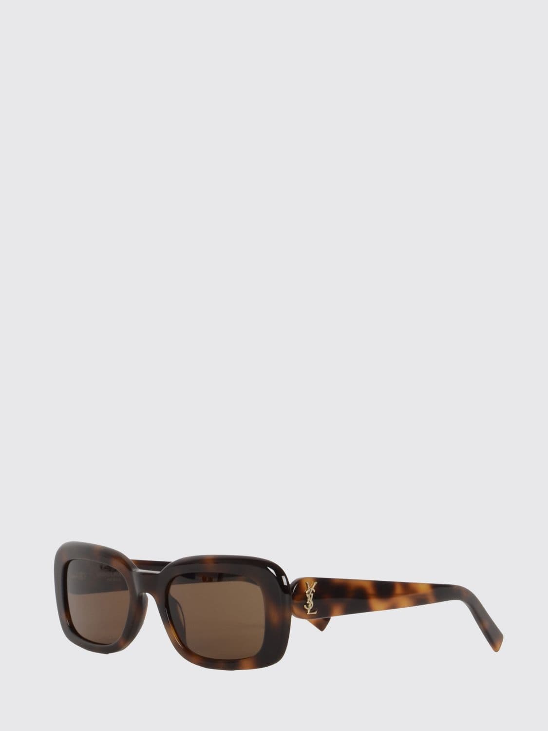 Saint Laurent Rectangular Tortoiseshell Sunglasses with YSL Monogram