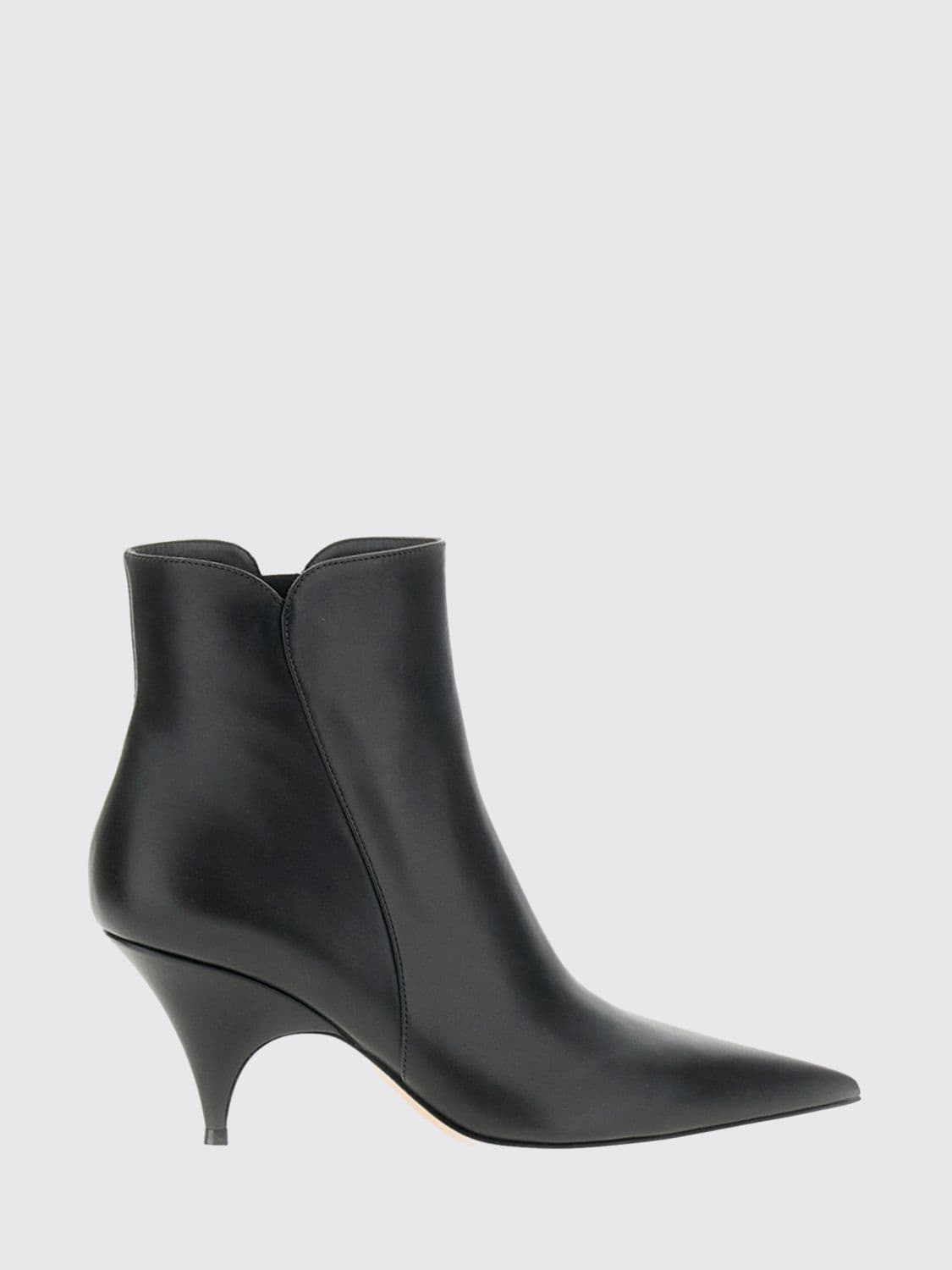 Gianvito Rossi Sofia Smooth Calf Leather Ankle Boots with Cone Heel and Almond Toe · 41