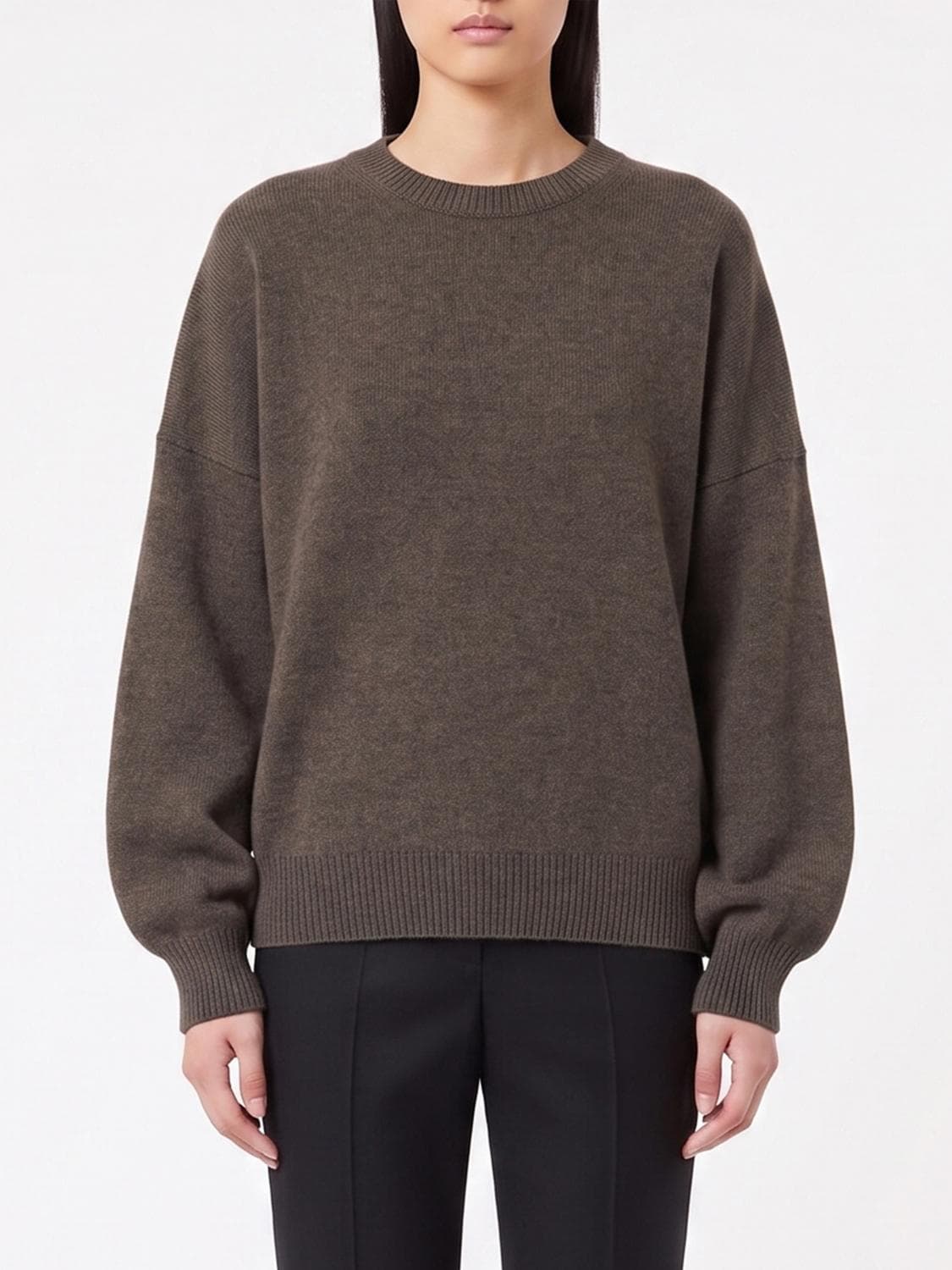 Lisa Yang Relaxed Fit Pure Cashmere Crewneck Jumper with Dropped Shoulders