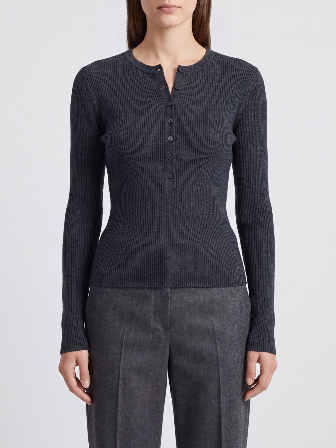 Lisa Yang Slim Fit Ribbed Cotton and Cashmere Blend Knitted Polo · 1