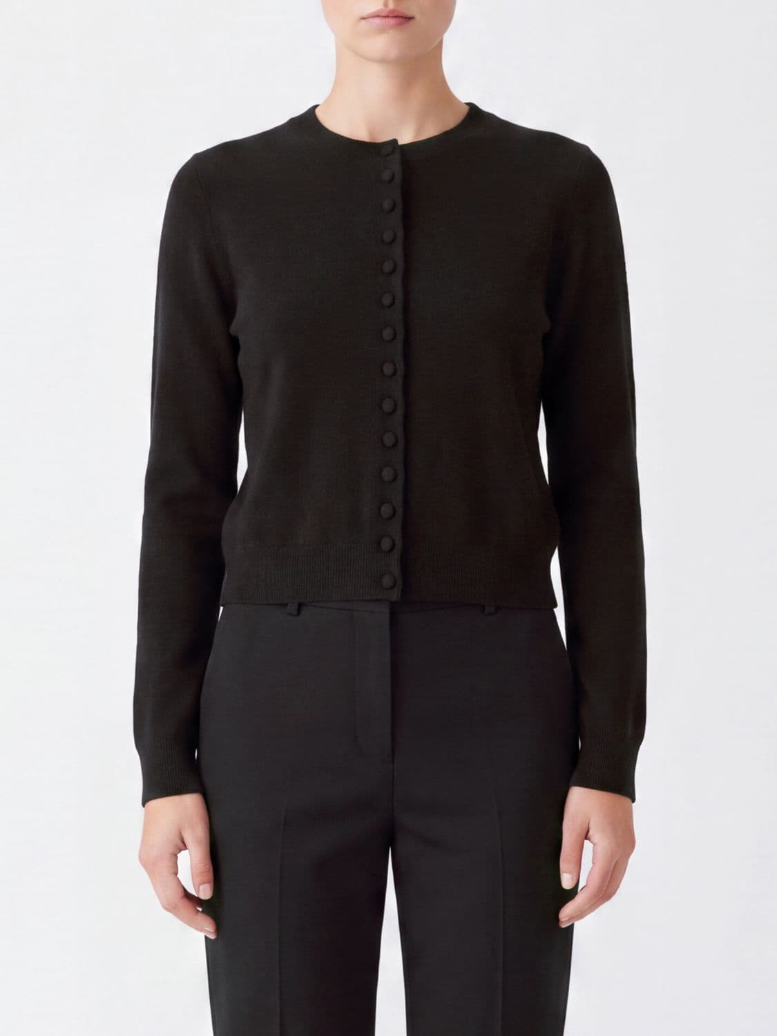 Lisa Yang Slim Fit Pure Cashmere Crewneck Cardigan