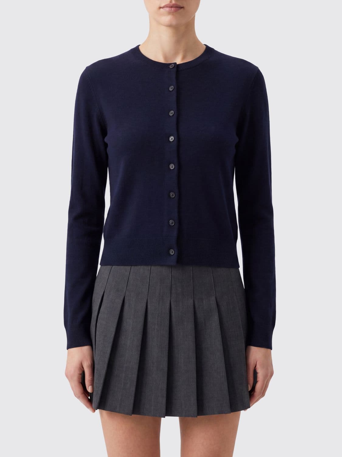 Lisa Yang Slim Fit Pure Cashmere Crewneck Cardigan