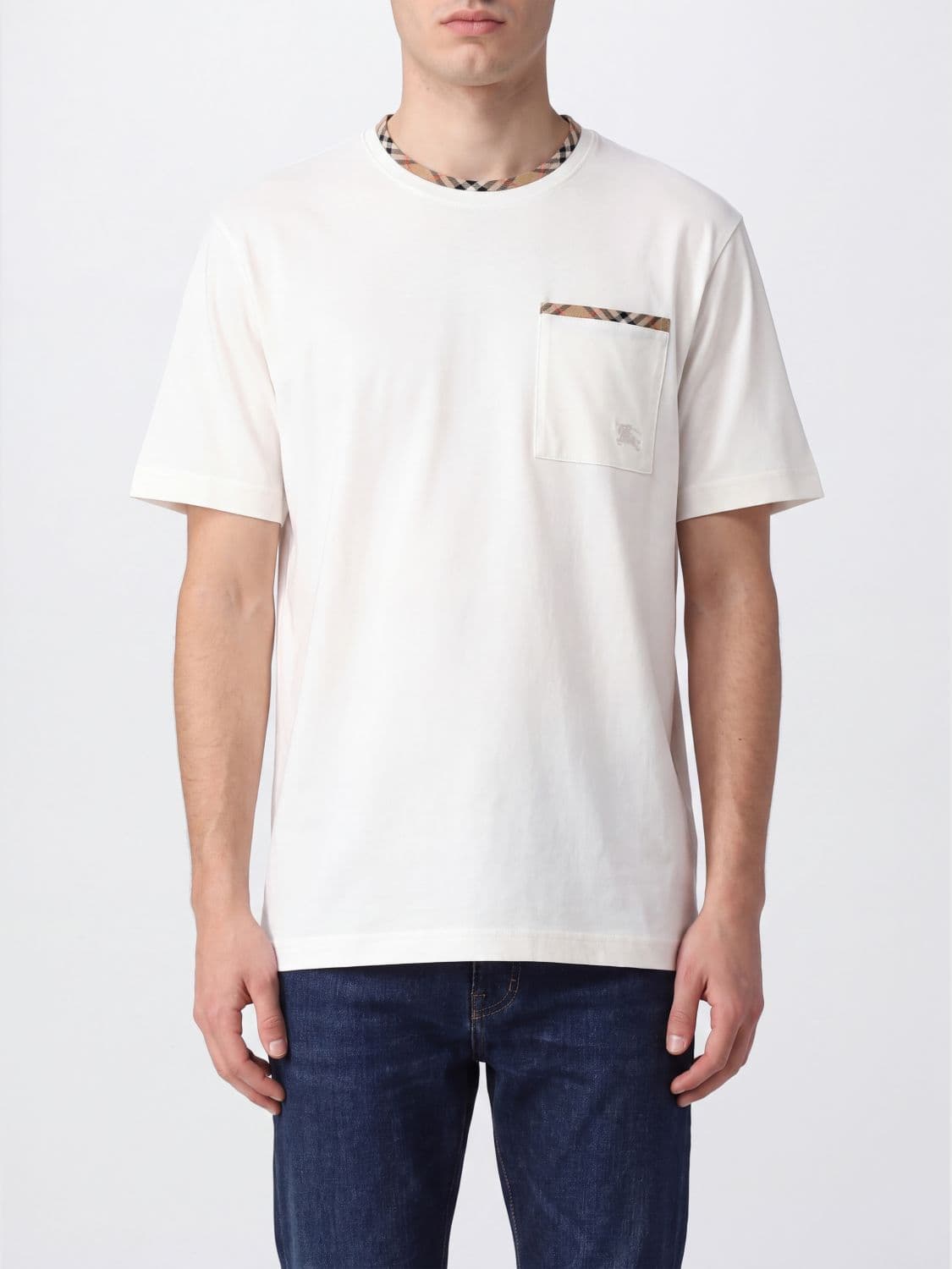 Burberry Crewneck Short-Sleeve T-Shirt in Cotton with Logo Print