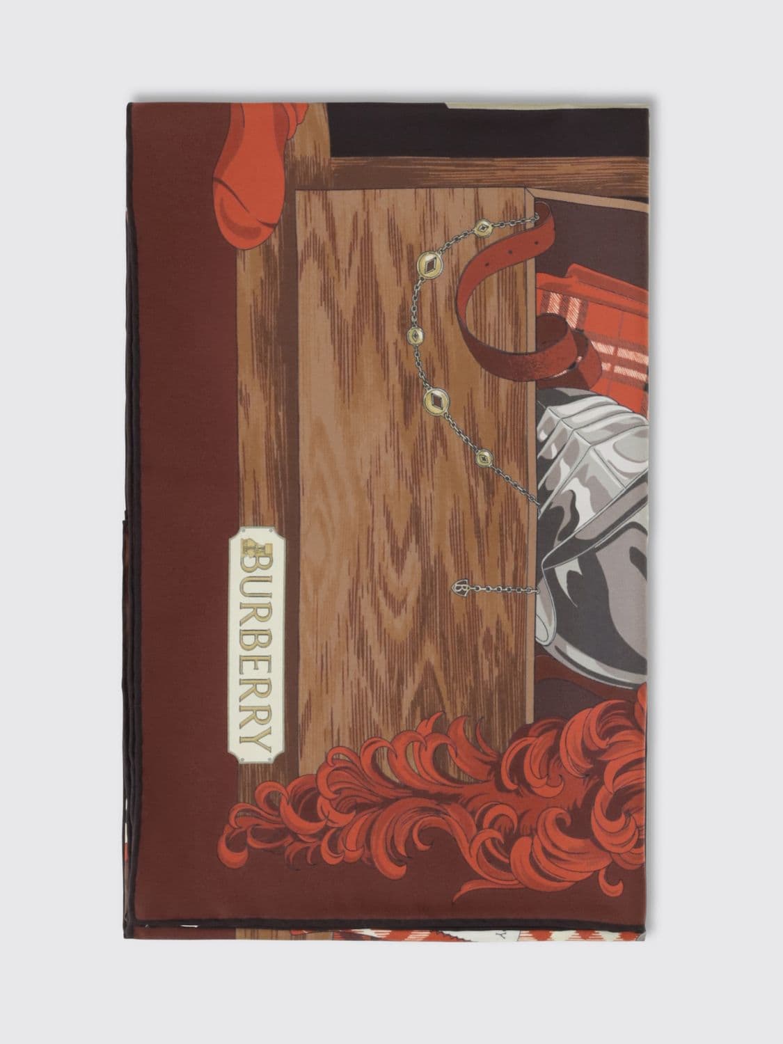 Burberry Wardrobe Square Silk Scarf with Equestrian Knight Print · OS