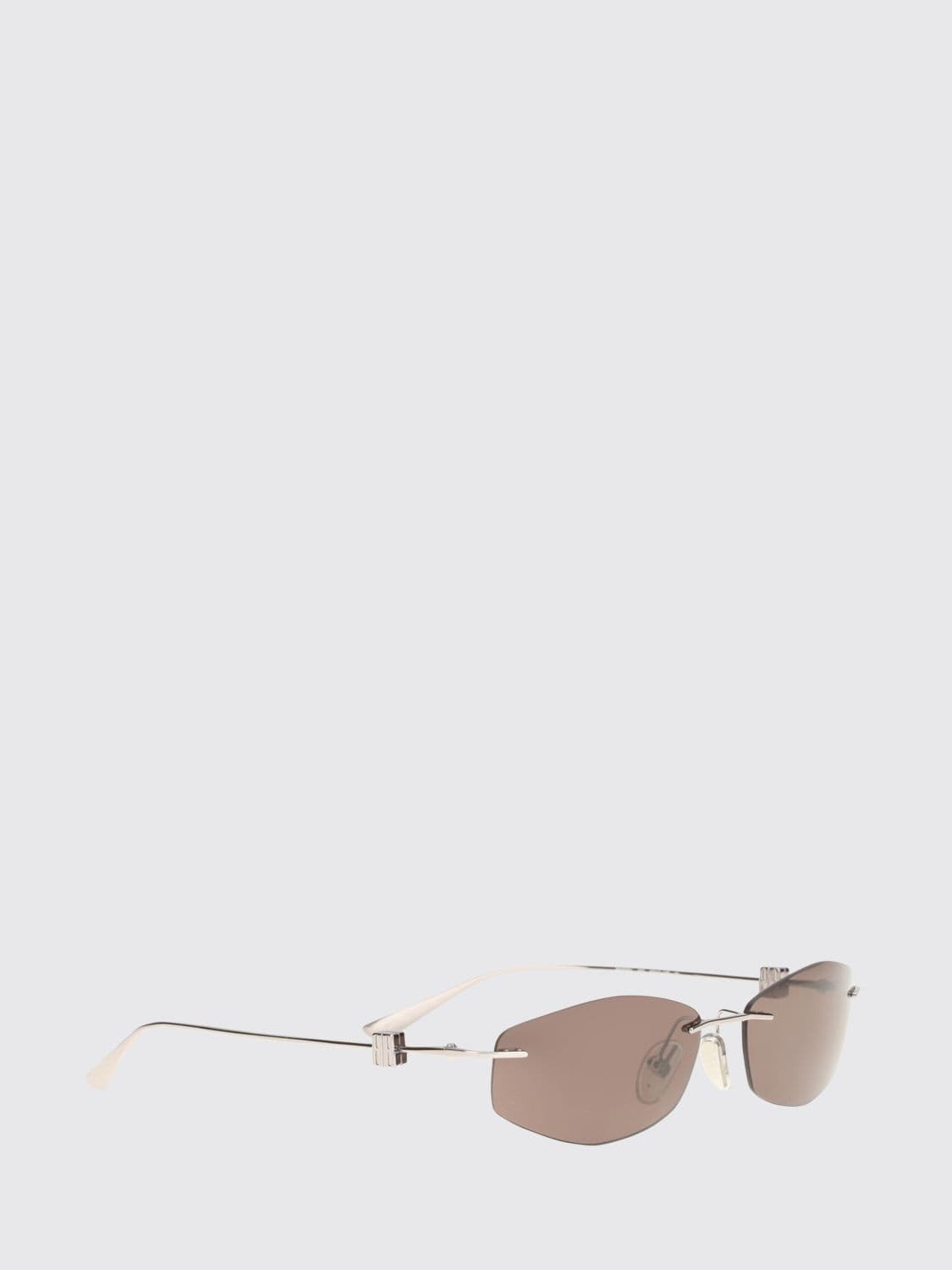 Balenciaga D-Frame Nano Rectangular Metal Sunglasses with Tinted Lenses