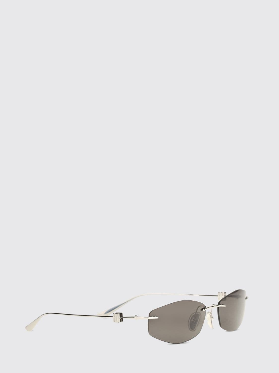 Balenciaga D-Frame Nano Rectangular Metal Sunglasses with Tinted Lenses