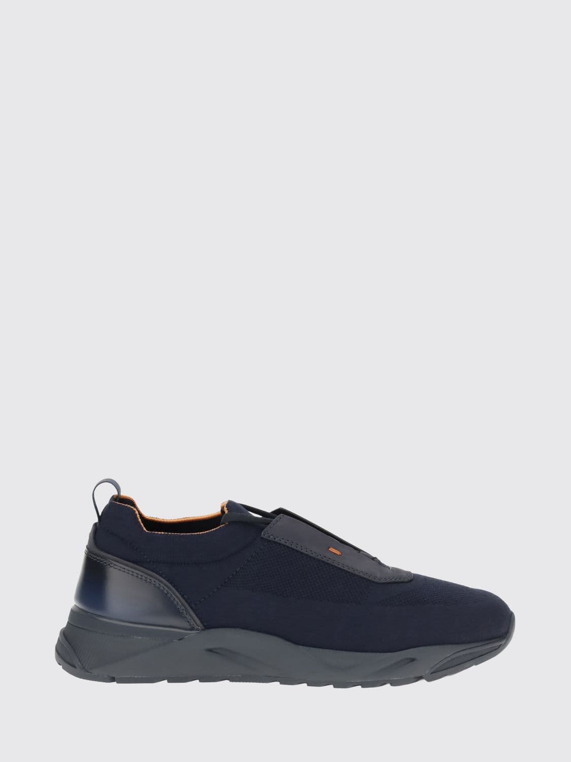 Santoni Low-Top Stretch-Tech Fabric Sneakers with Leather Details · 9