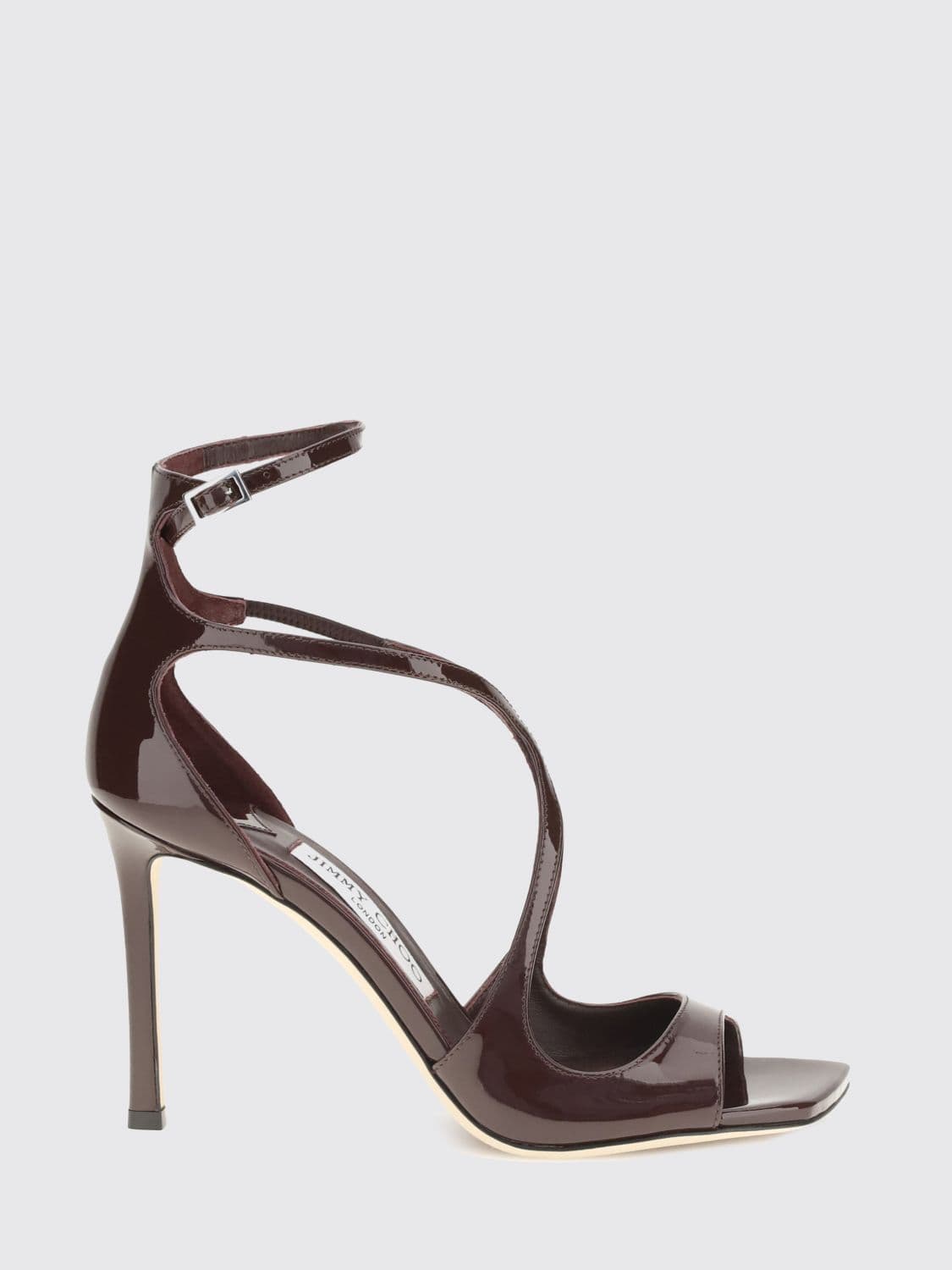 Jimmy Choo Azia Patent Leather Sandals with a Stiletto Heel