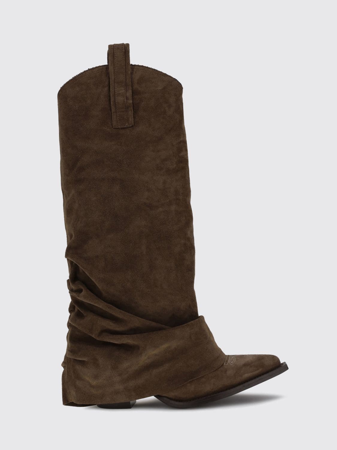 R13 Suede Calfskin Mid-Calf Cowboy Boots