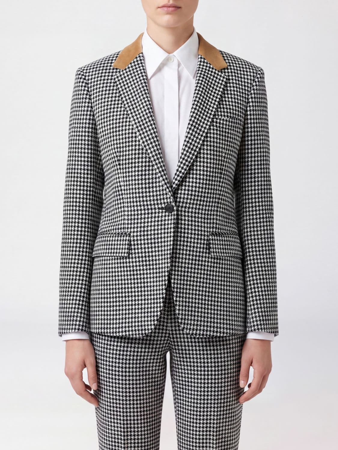 Tom Ford Slim Fit Single-Breasted Blazer in Houndstooth Cashmere