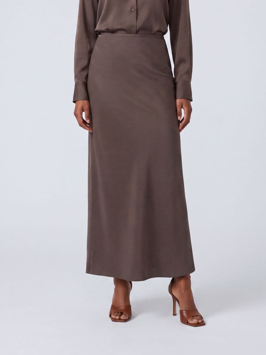 Loulou De Saison High-Waisted Silk Midi Pencil Skirt