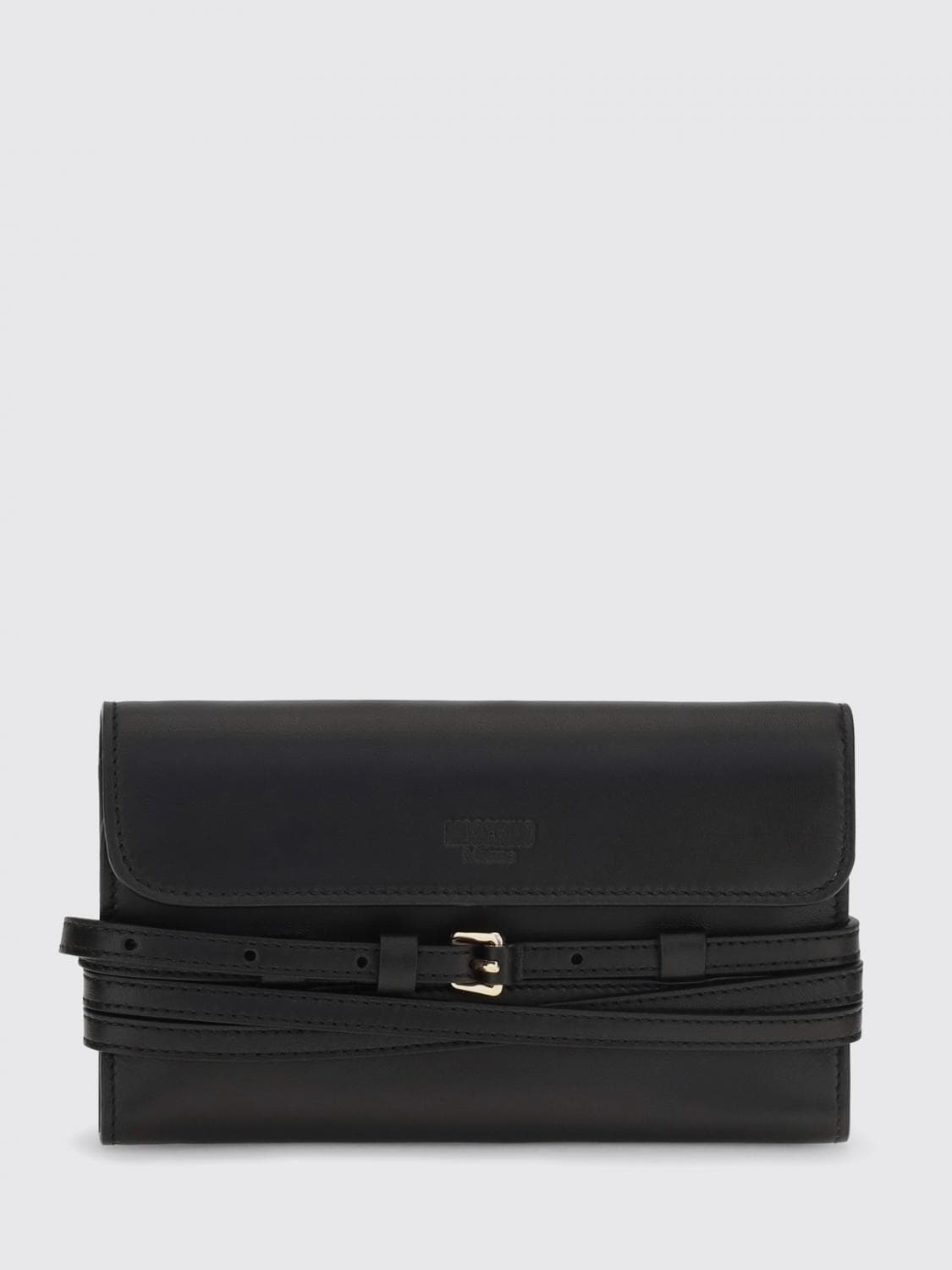 Moschino Couture Tie Me Leather Mini Crossbody Bag with Chain