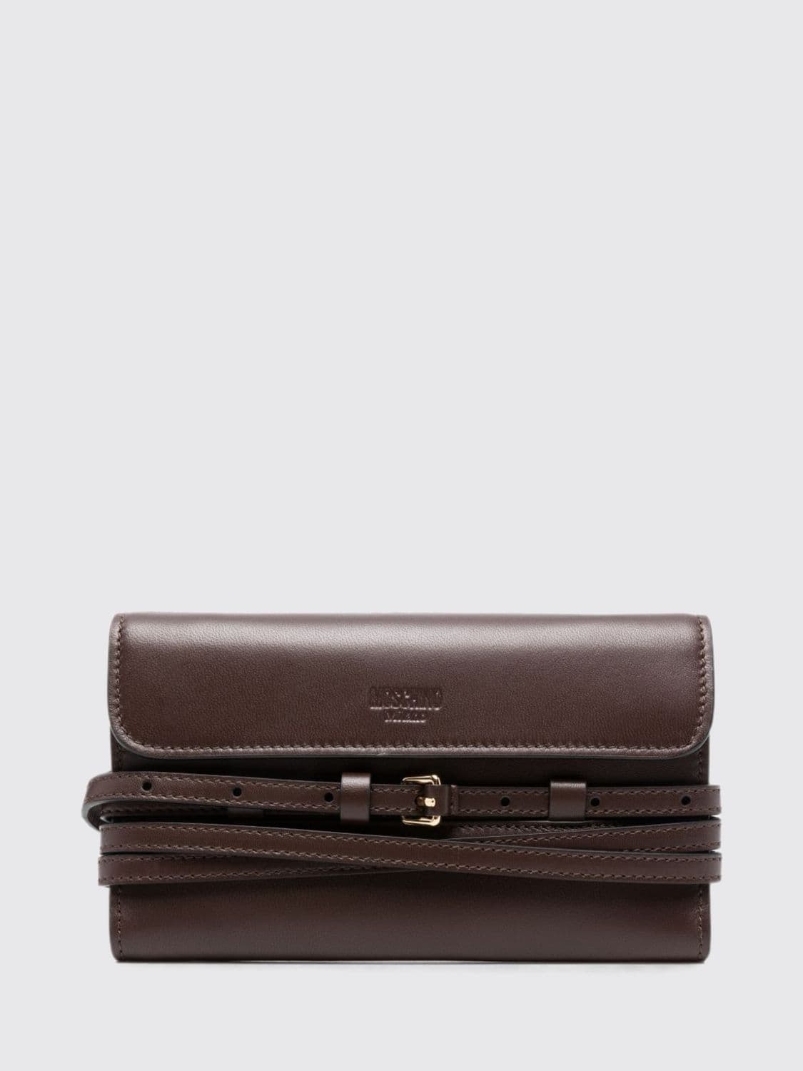 Moschino Couture Tie Me Leather Mini Crossbody Bag with Chain
